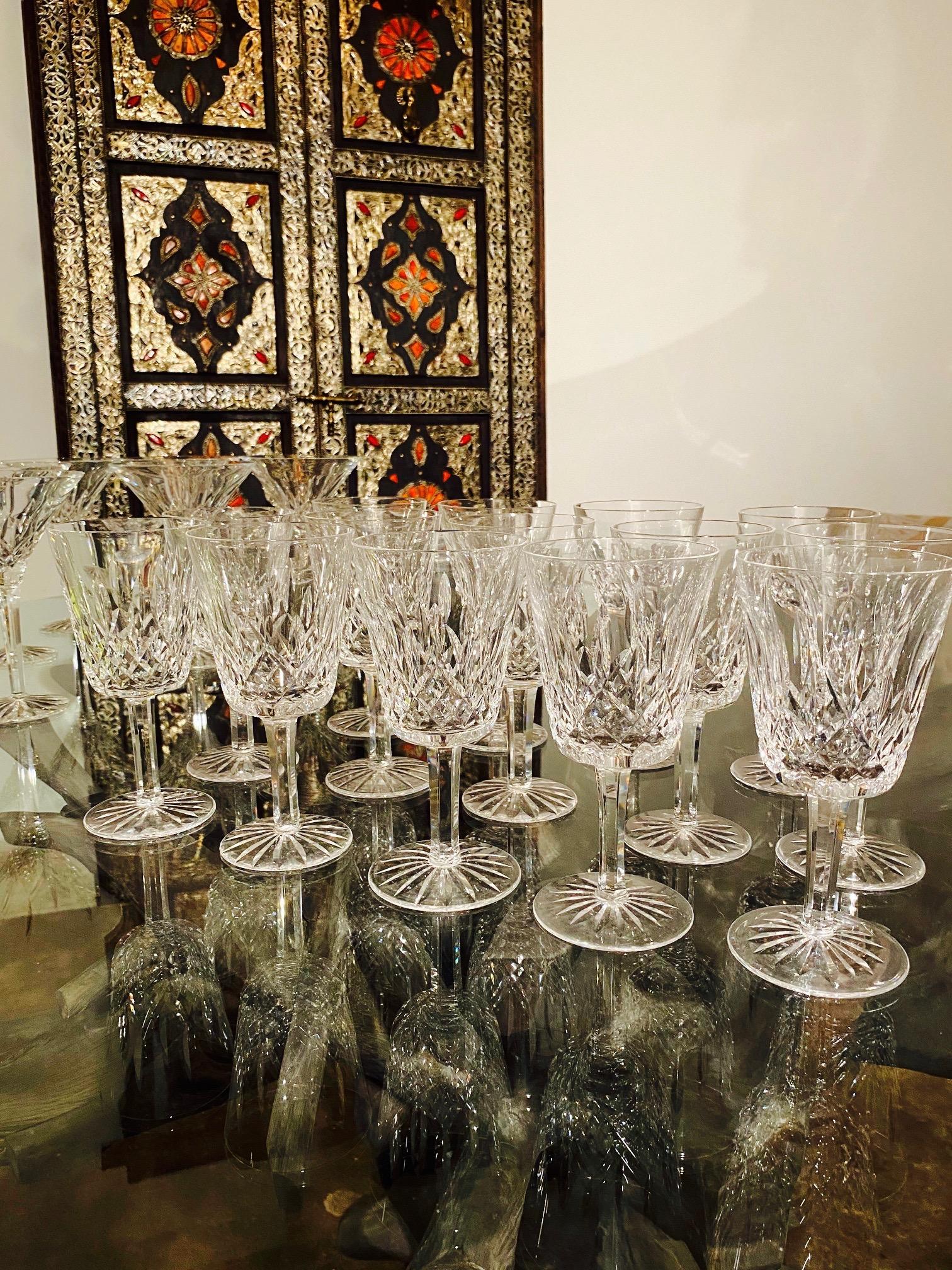 Late 20th Century Set of 14 Vintage Waterford Crystal Lismore Water Goblets, Germany, circa 1990s