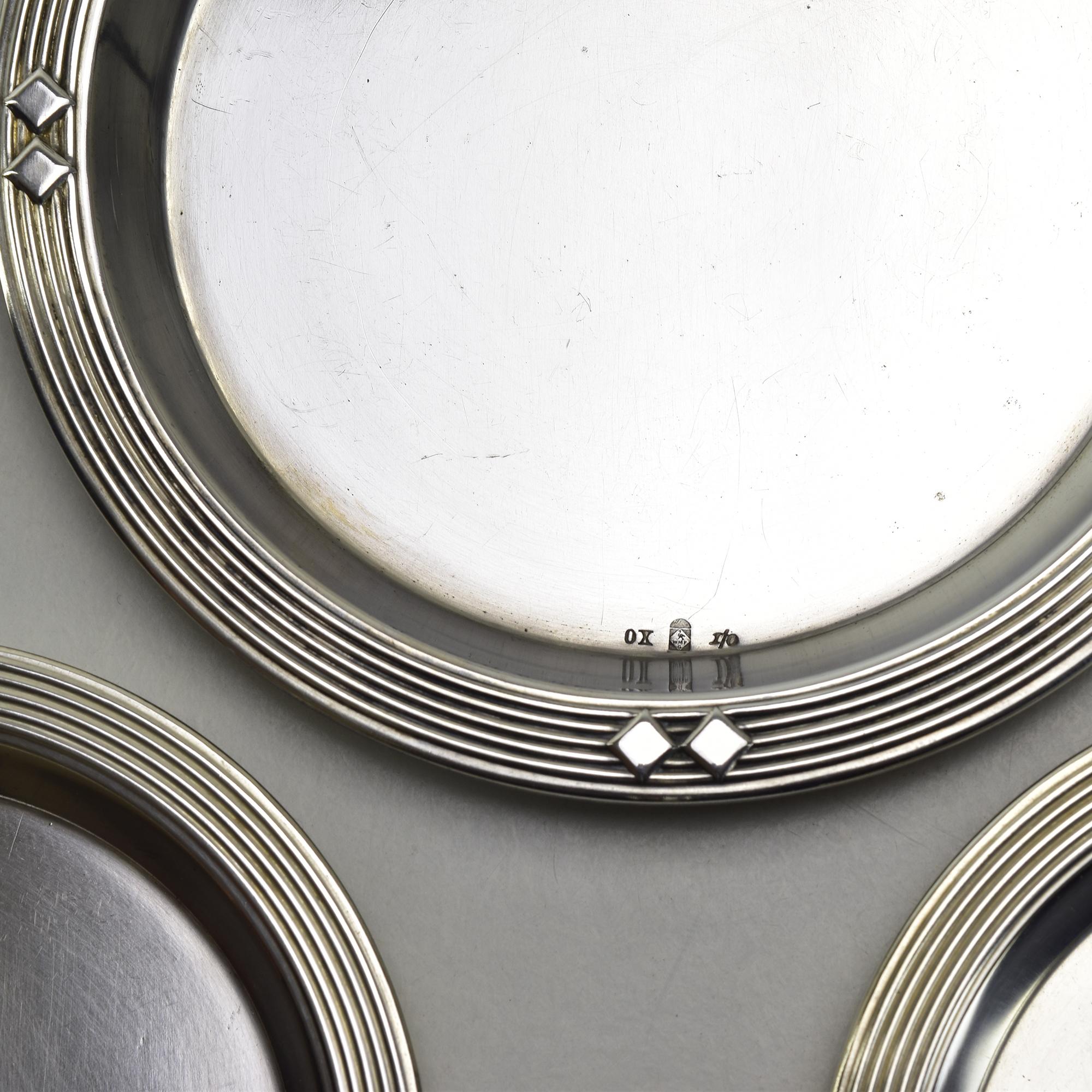Set of 14 WMF Silver Plated Bottle & Glass Coasters, Art Nouveau Secessionist 3