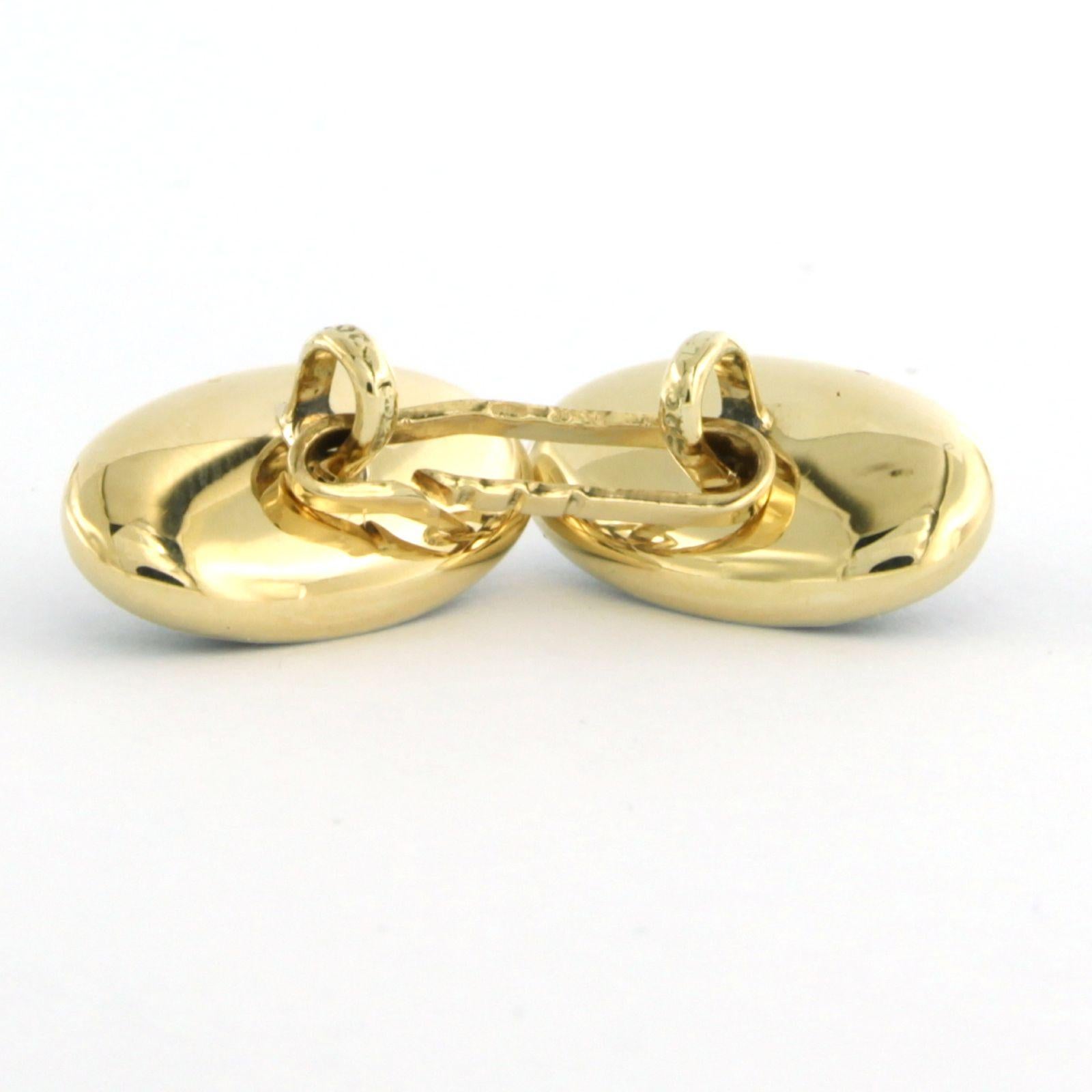 Satz von  Manschettenknöpfe und Kragenknöpfe aus 14-Karat-Gold mit weißer Emaille, Perle und Onyx im Angebot 1