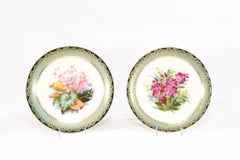 Set of 15 Aesthetic Movement Hand Painted Dessert Plates Plates w/ Botanicals