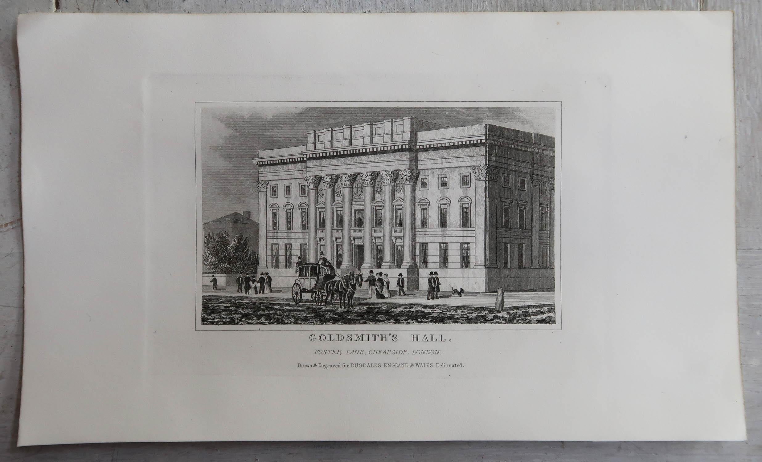 Satz von 15 antiken Architekturdrucken, Londoner Gebäude, um 1840 im Angebot 2