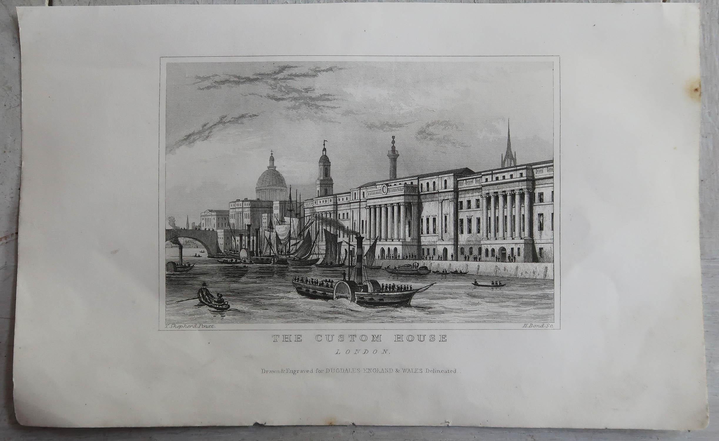Satz von 15 antiken Architekturdrucken, Londoner Gebäude, um 1840 im Angebot 3