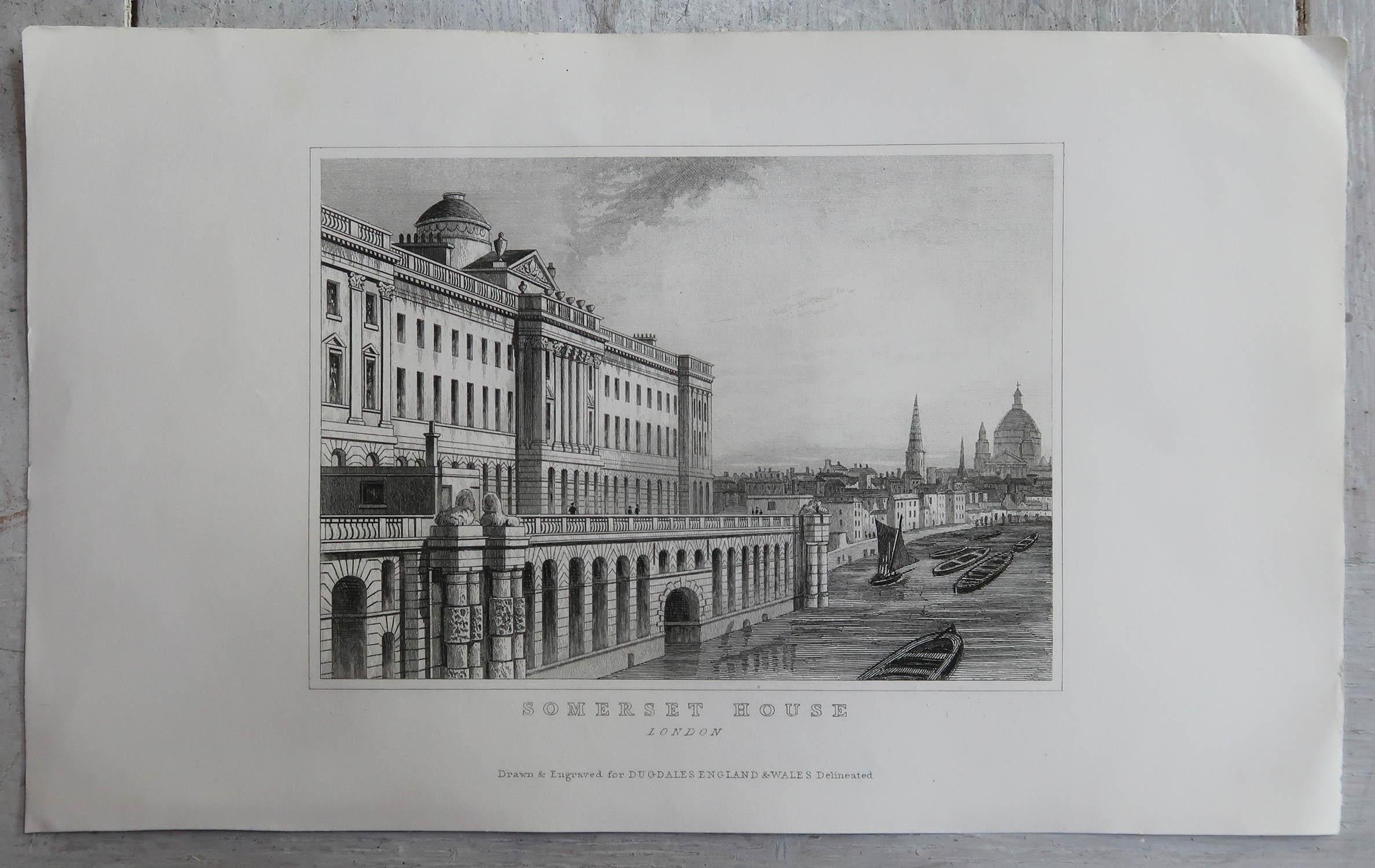 Satz von 15 antiken Architekturdrucken, Londoner Gebäude, um 1840 (Sonstiges) im Angebot