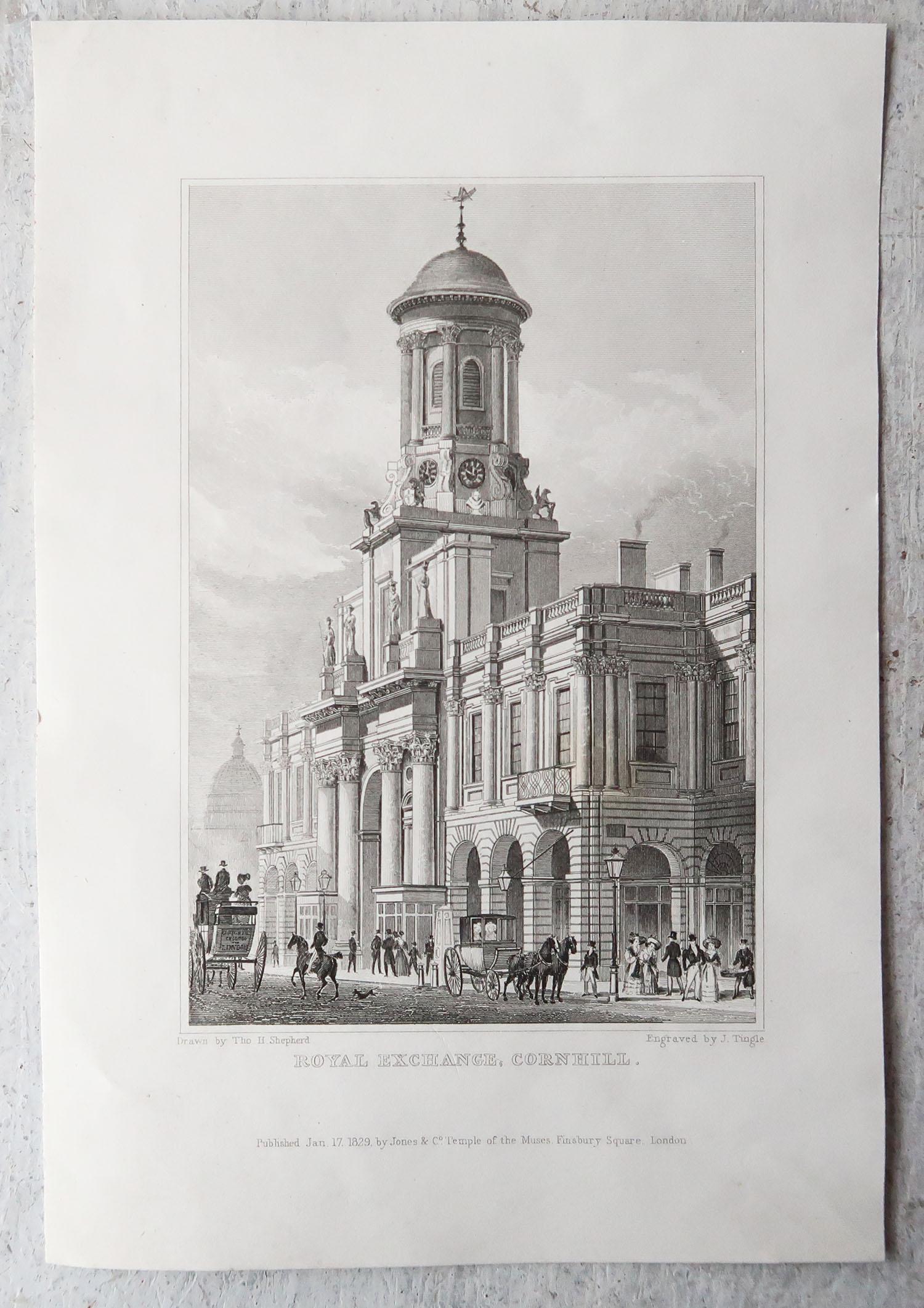 Set of 15 Antique Architectural Prints of London Churches, 1828 In Good Condition In St Annes, Lancashire