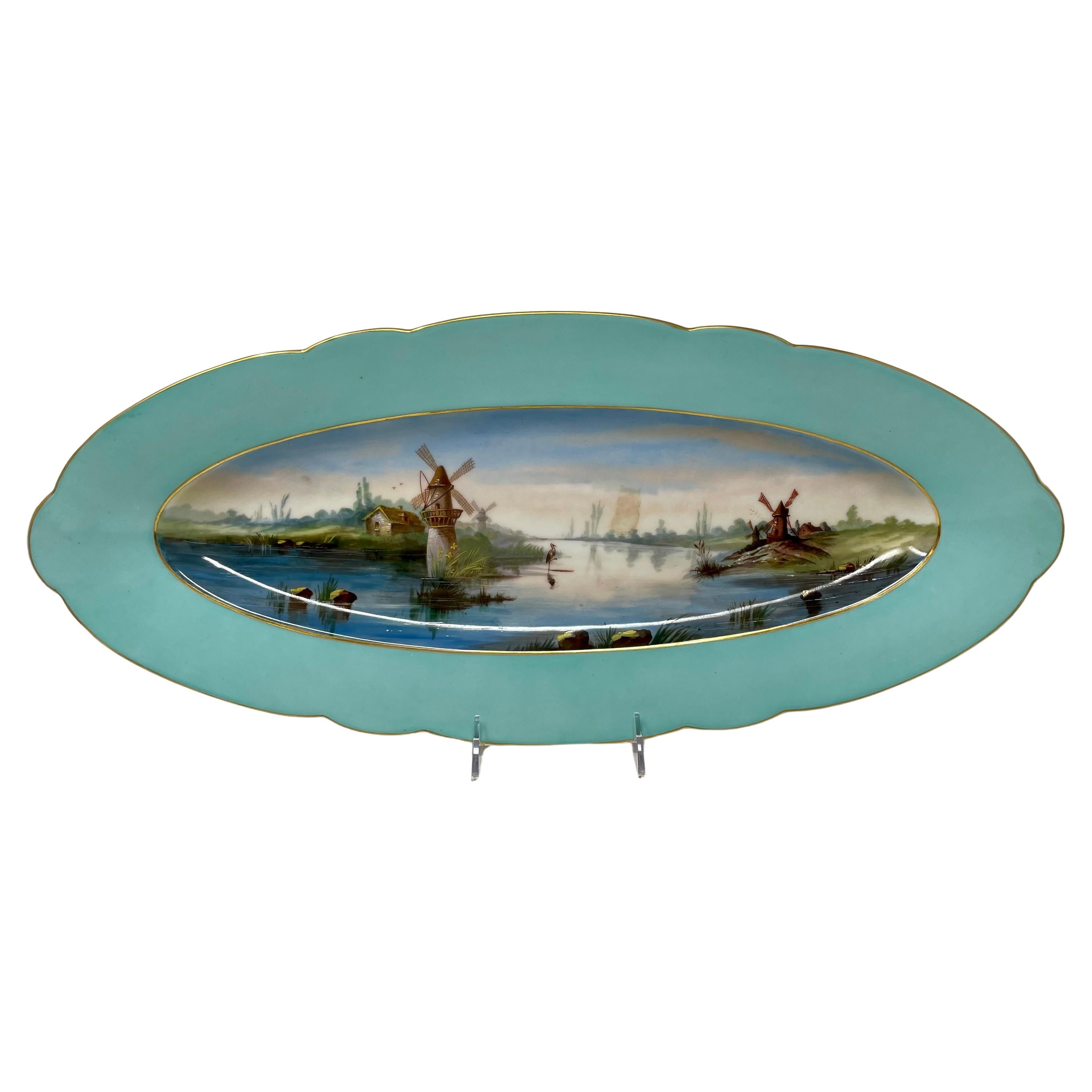 Ensemble de 15 poissons anciens continentaux en porcelaine bleu aqua et or, vers 1890. en vente 8
