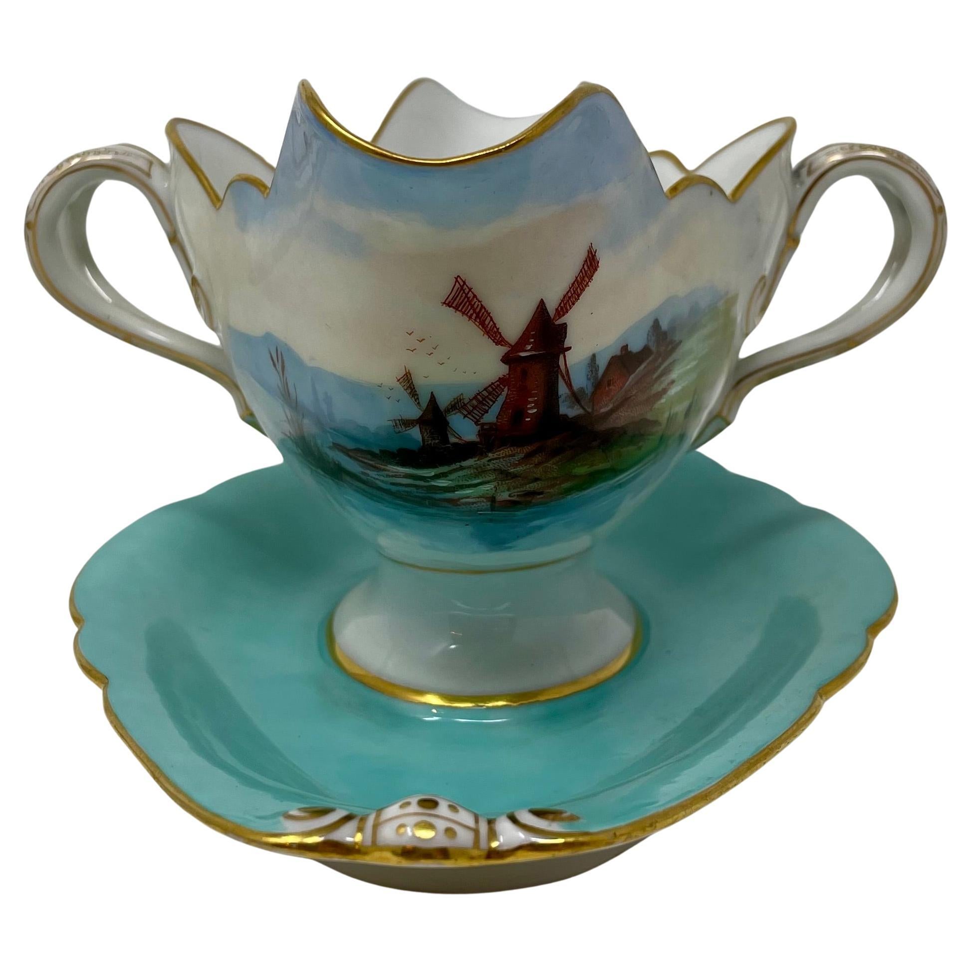 Ensemble de 15 poissons anciens continentaux en porcelaine bleu aqua et or, vers 1890. en vente 3