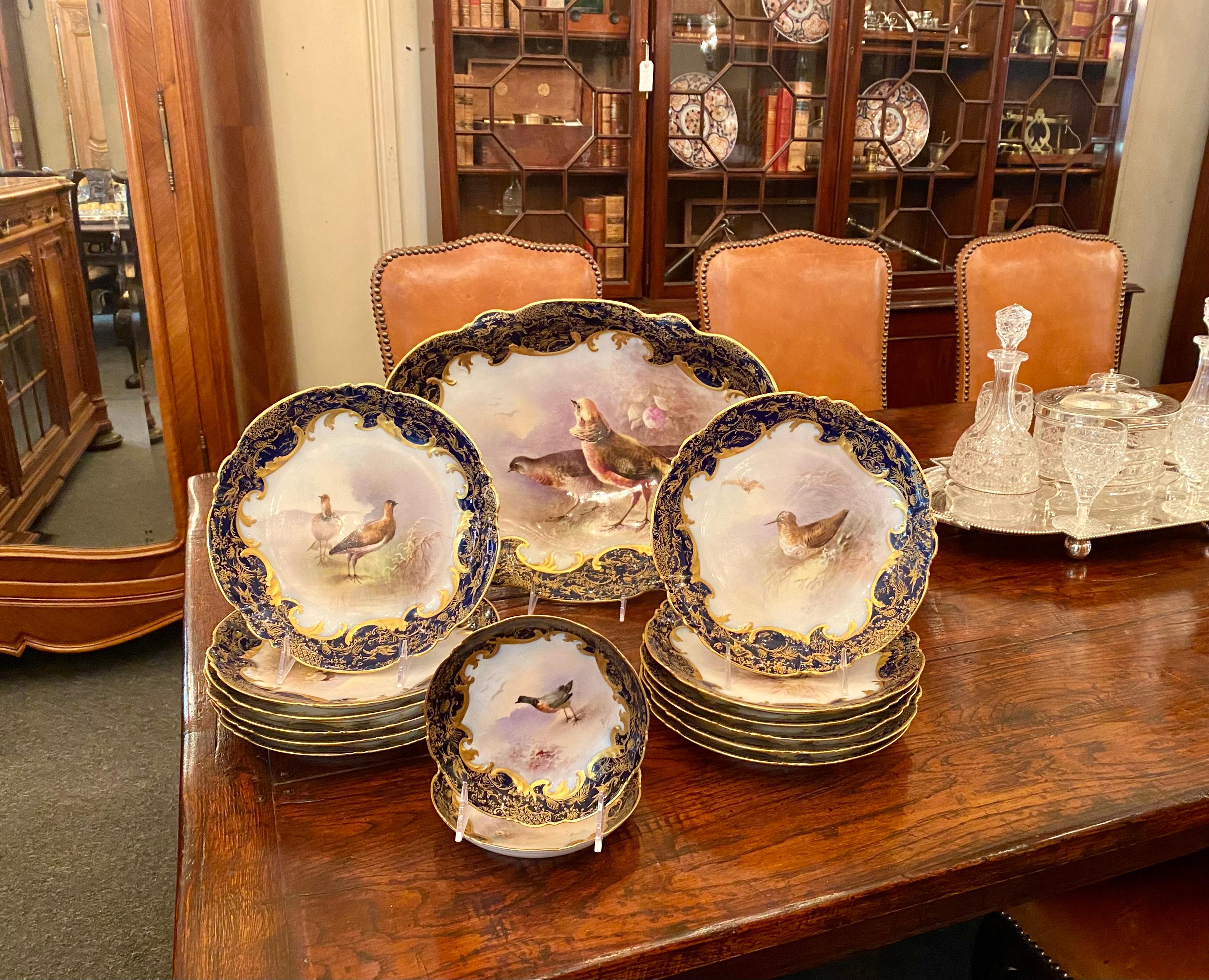 Set of 15 Antique French Hand-Painted Limoges Porcelain Games Set, circa 1900 3