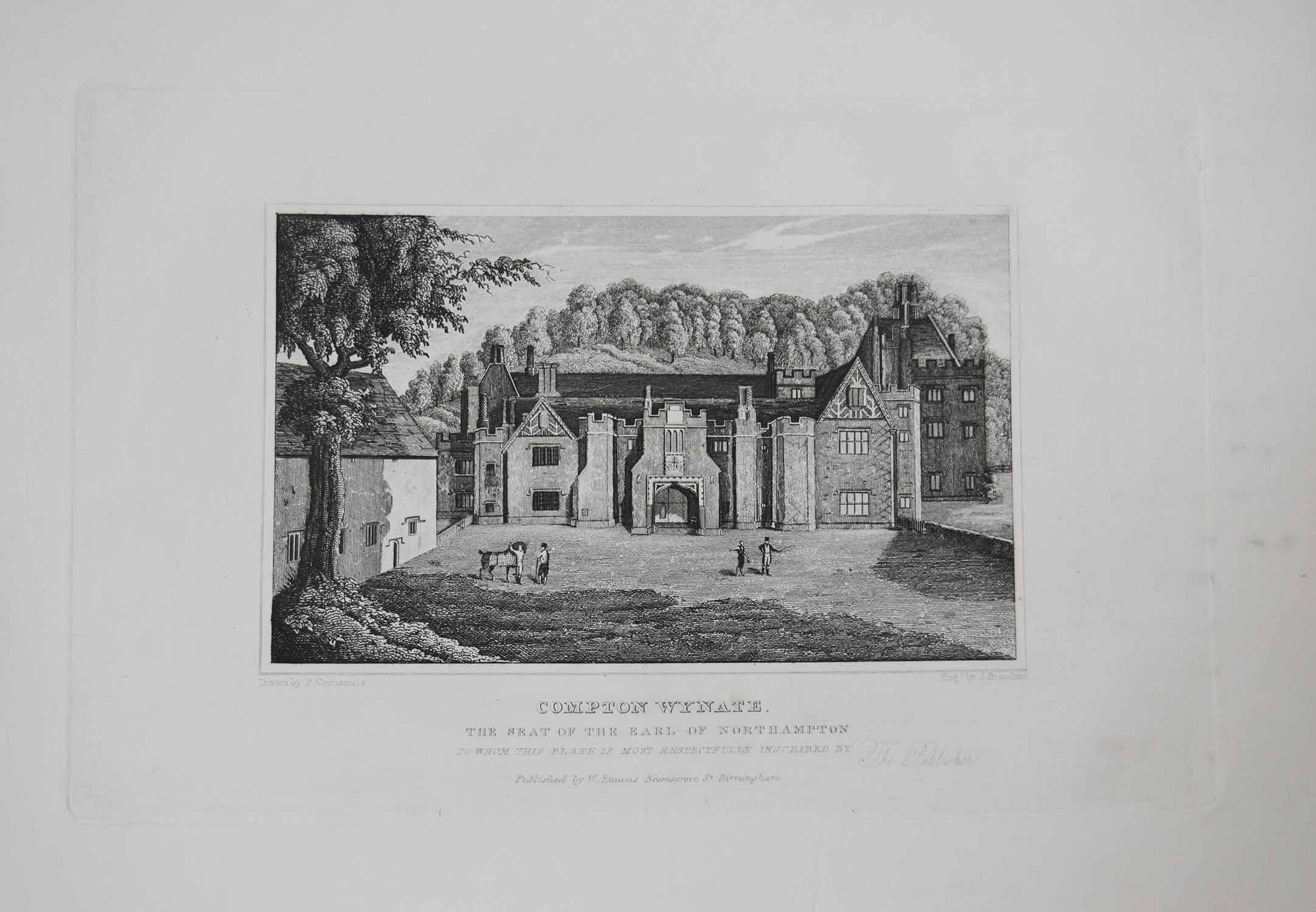Set of 15 Antique Prints of English Country Houses and Gardens, 1829 3