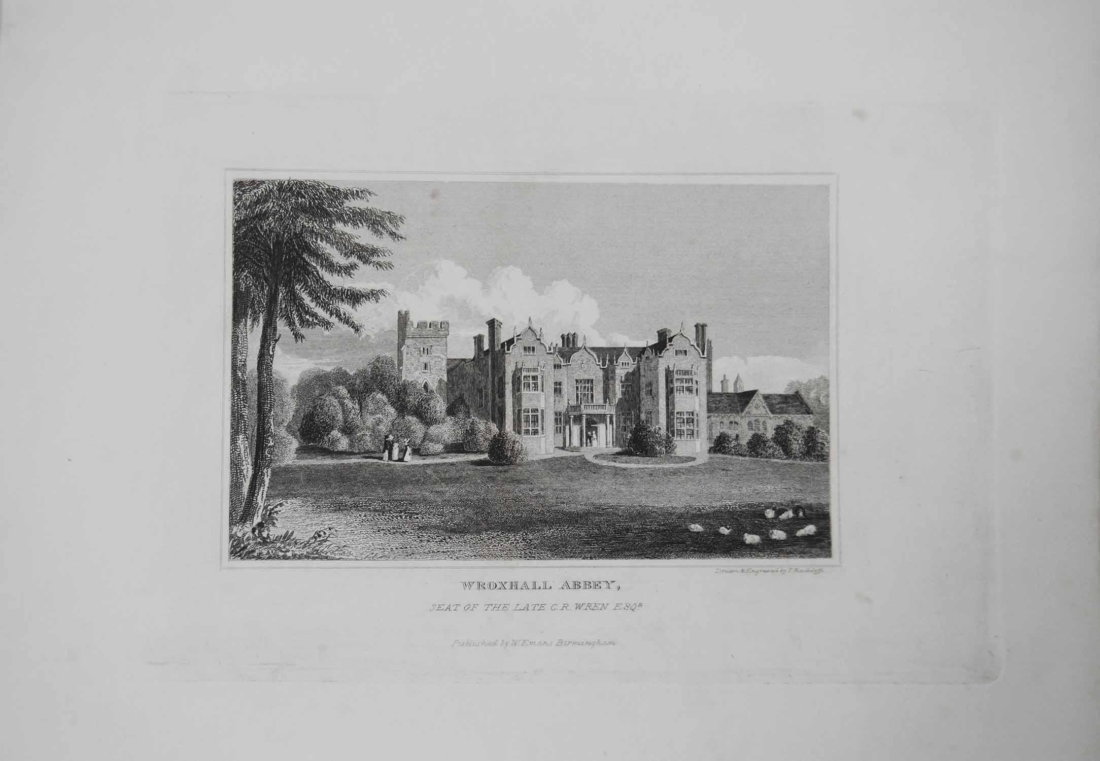 Set of 15 Antique Prints of English Country Houses and Gardens, 1829 3