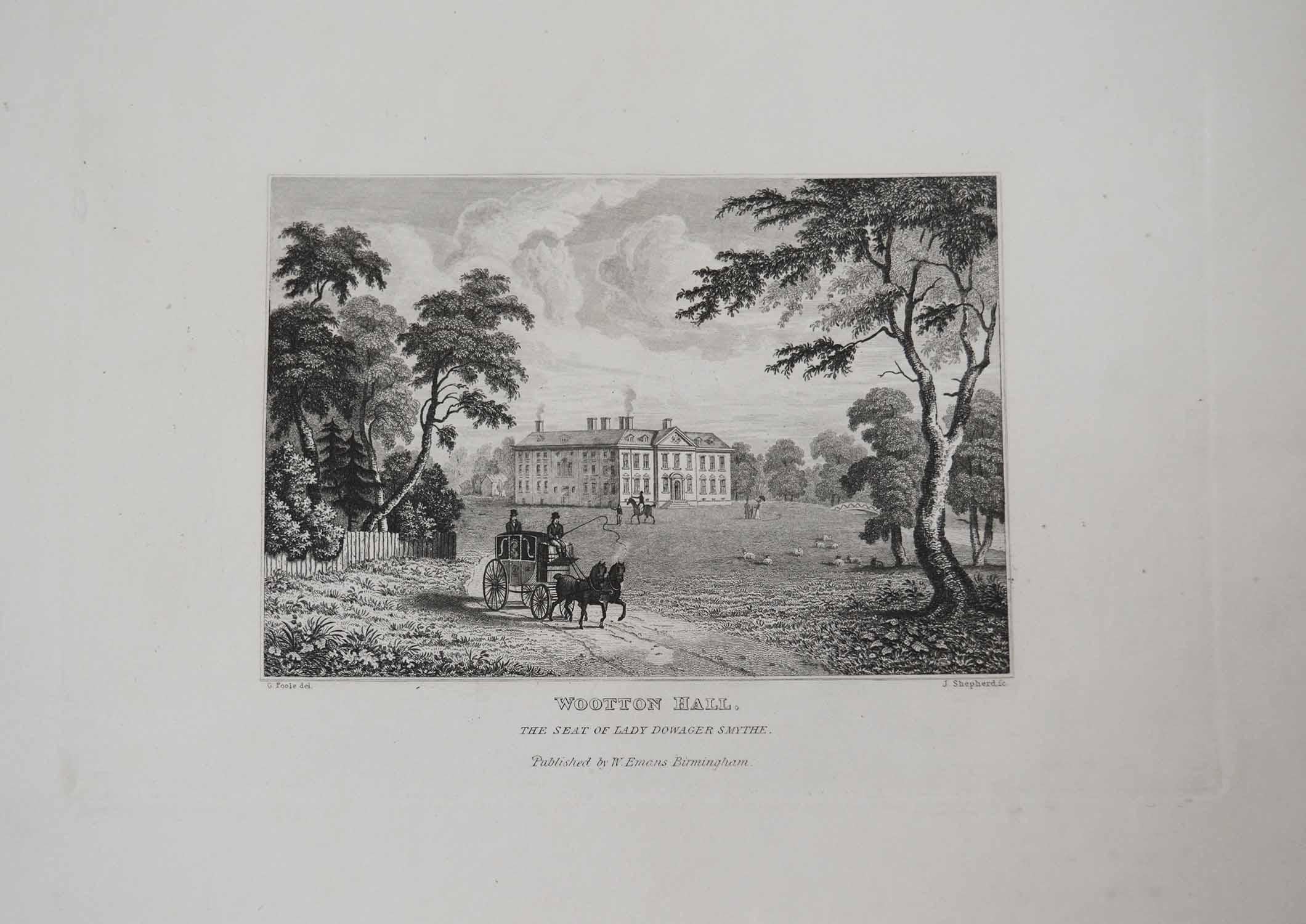 Set of 15 Antique Prints of English Country Houses and Gardens, 1829 5