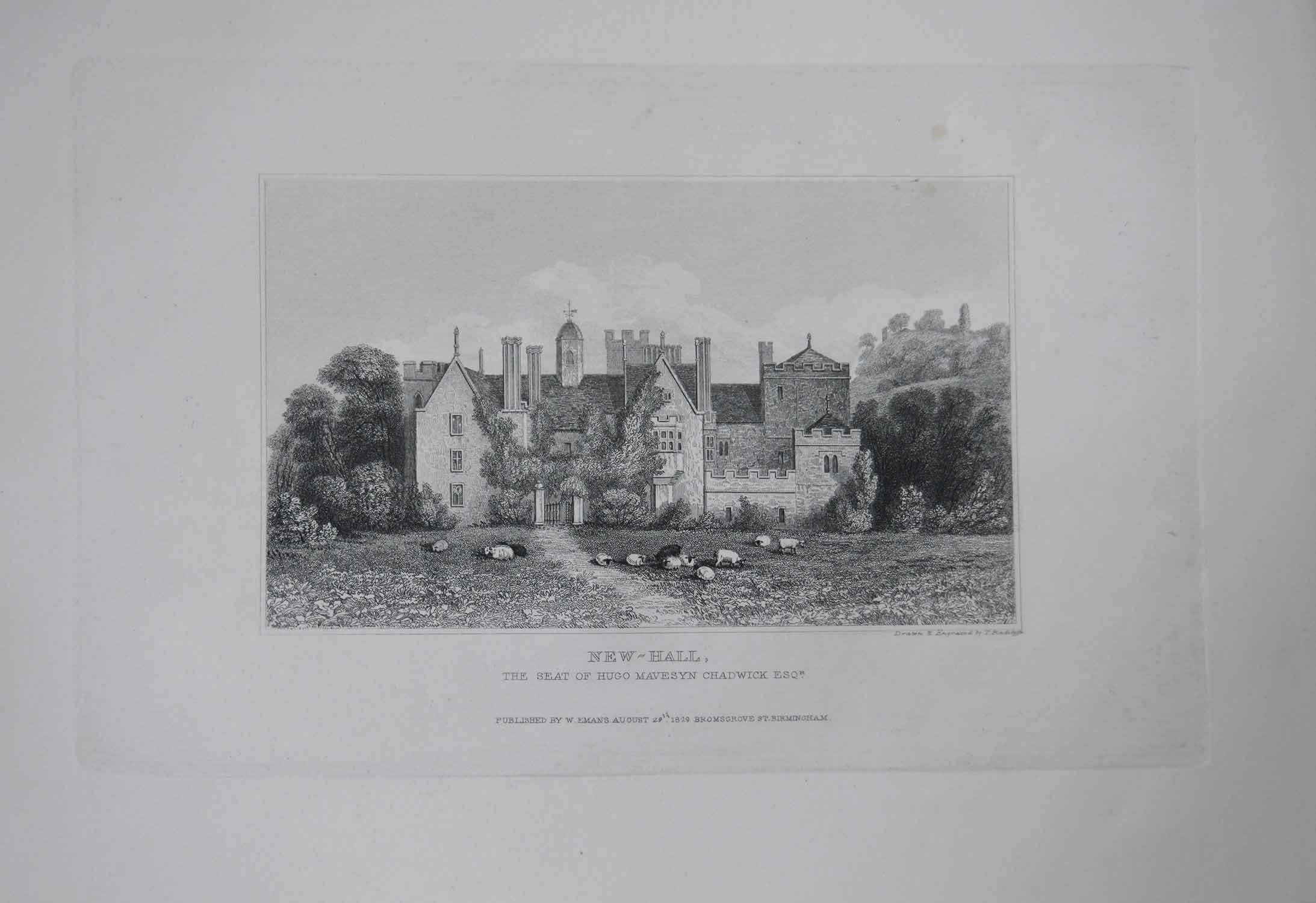 Set of 15 Antique Prints of English Country Houses and Gardens, 1829 5