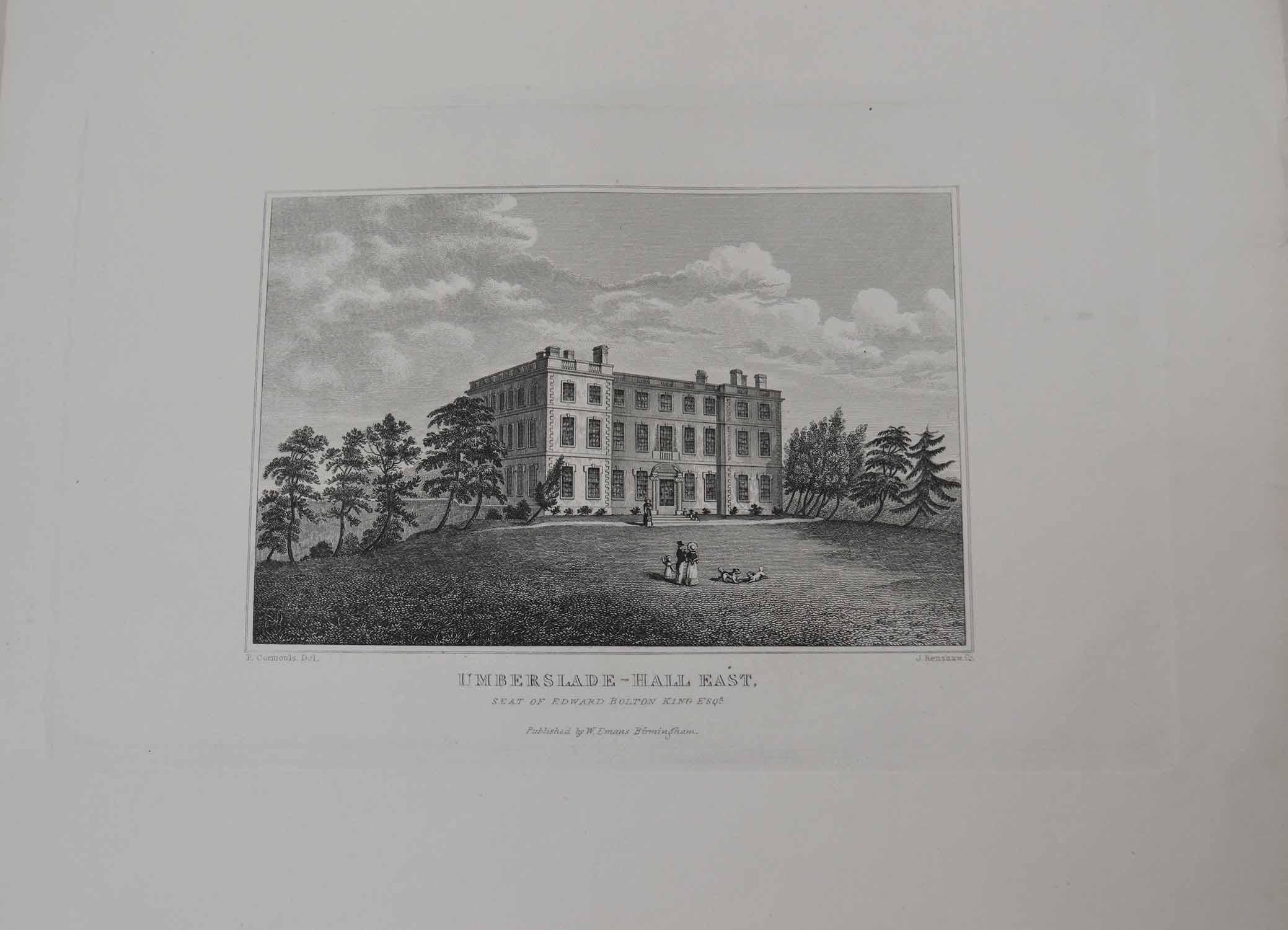Other Set of 15 Antique Prints of English Country Houses and Gardens, 1829