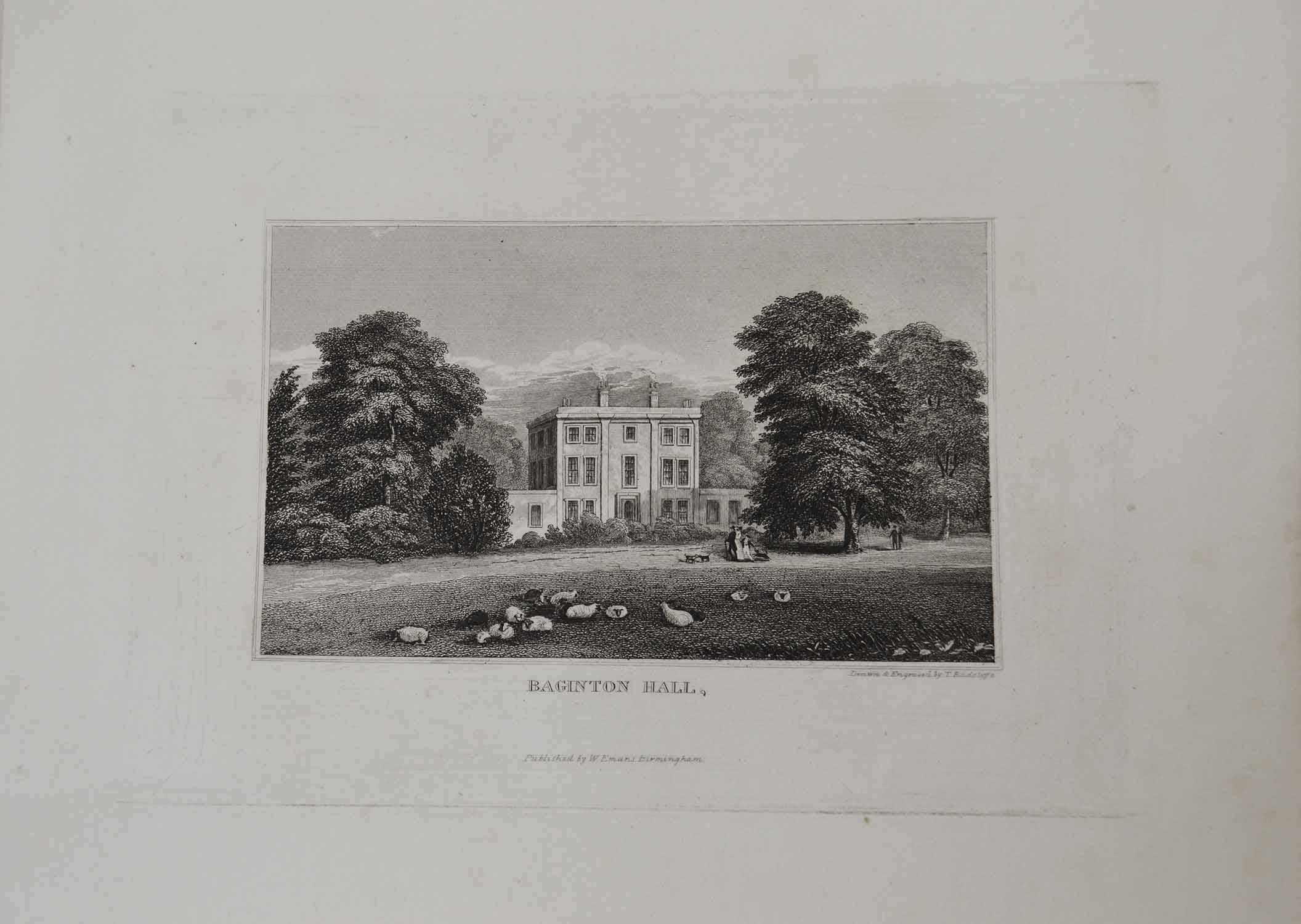 Other Set of 15 Antique Prints of English Country Houses and Gardens, 1829