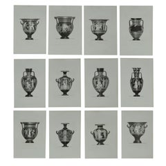 Set of 15 Antique Prints of Greek Vases, Dated 1819