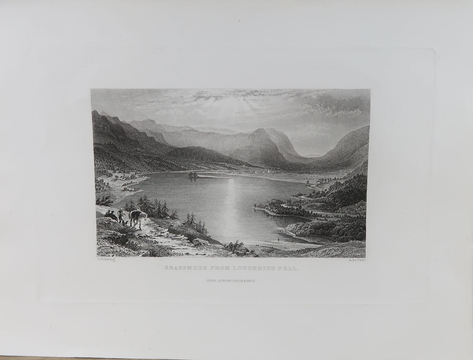 Other Set of 15 Antique Prints of the English Lake District, circa 1830