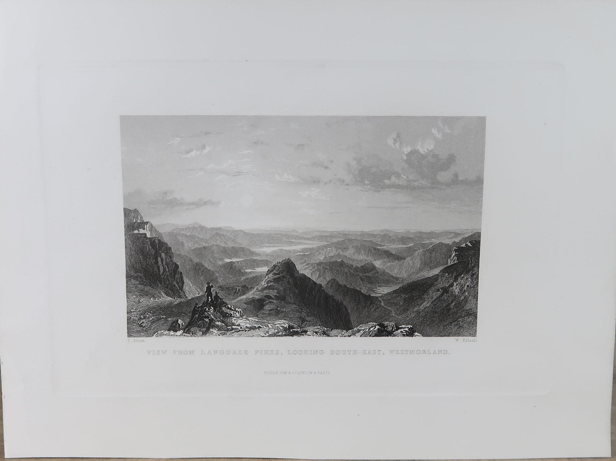 Mid-19th Century Set of 15 Antique Prints of the English Lake District, circa 1830