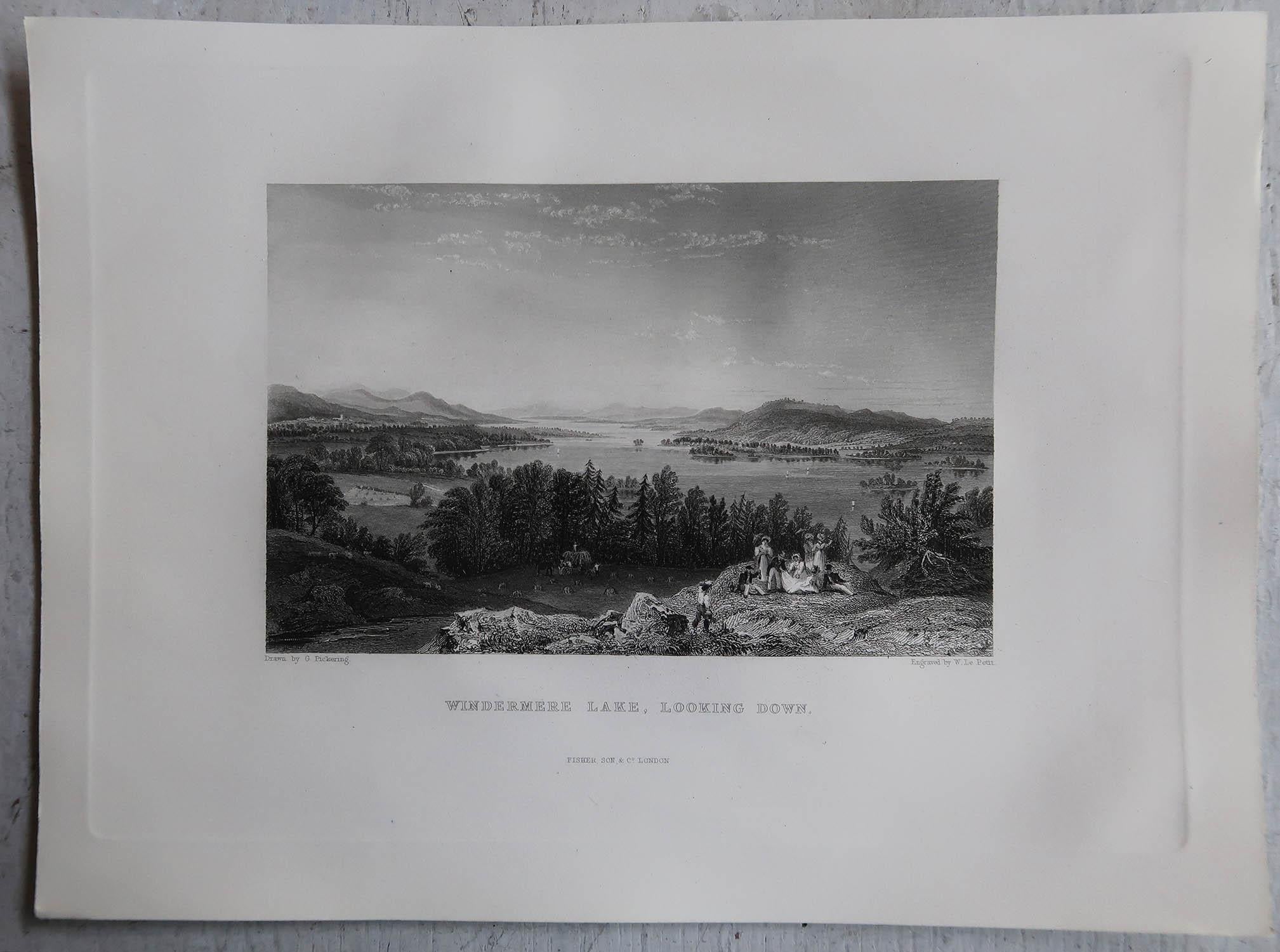Mid-19th Century Set of 15 Antique Prints of the English Lake District, circa 1830