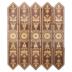 Set of 15 Campbell Tile Co Buff & Brown Encaustic Tiles
