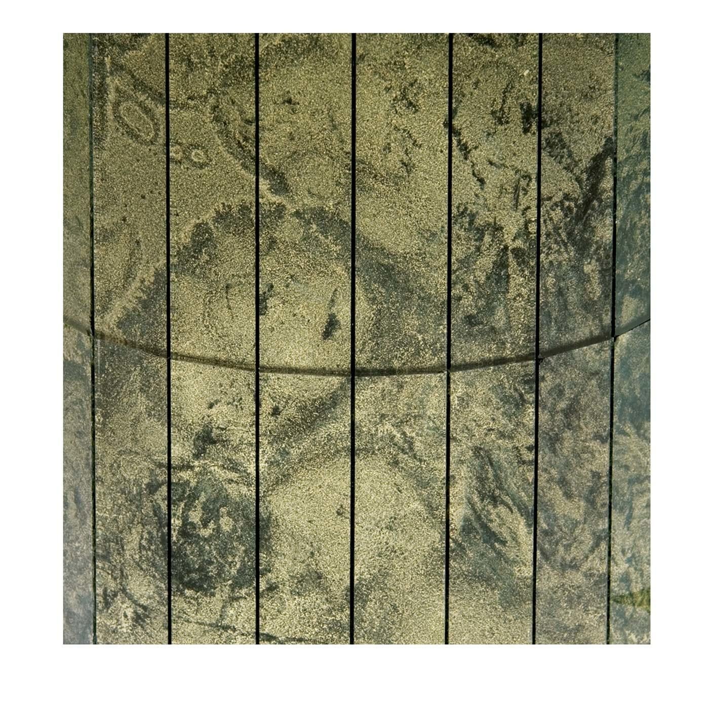The colors of these panels are reminiscent not only of the pearl itself but of the ocean it comes from. The splashes of green and pearl shades make for a deep and mesmerizing piece that will add depth to any wall in both modern and traditional