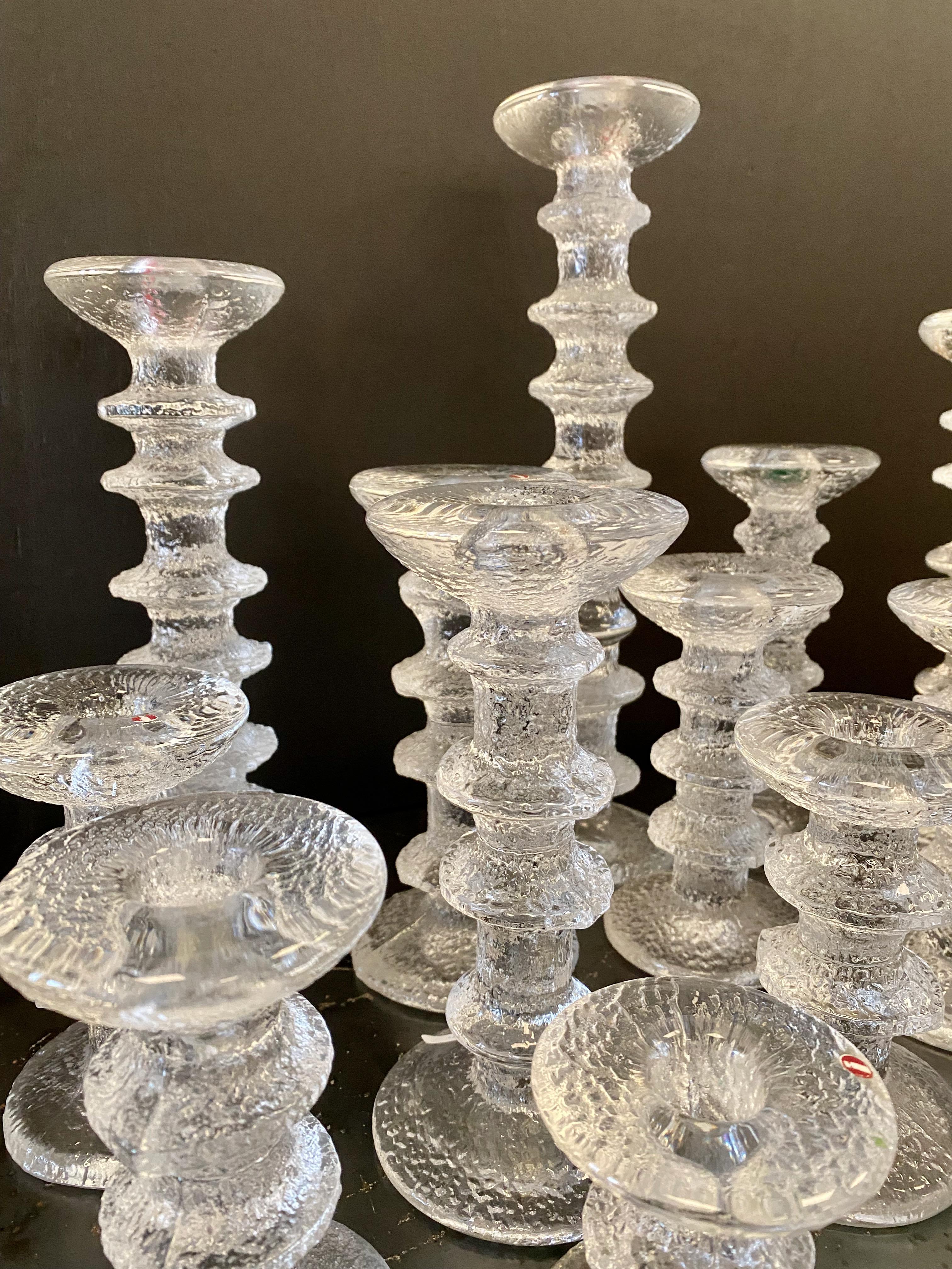 Set di 15 portacandele in vetro Festivo di Timo Sarpaneva per Iittala In condizioni buone in vendita a Klintehamn, SE