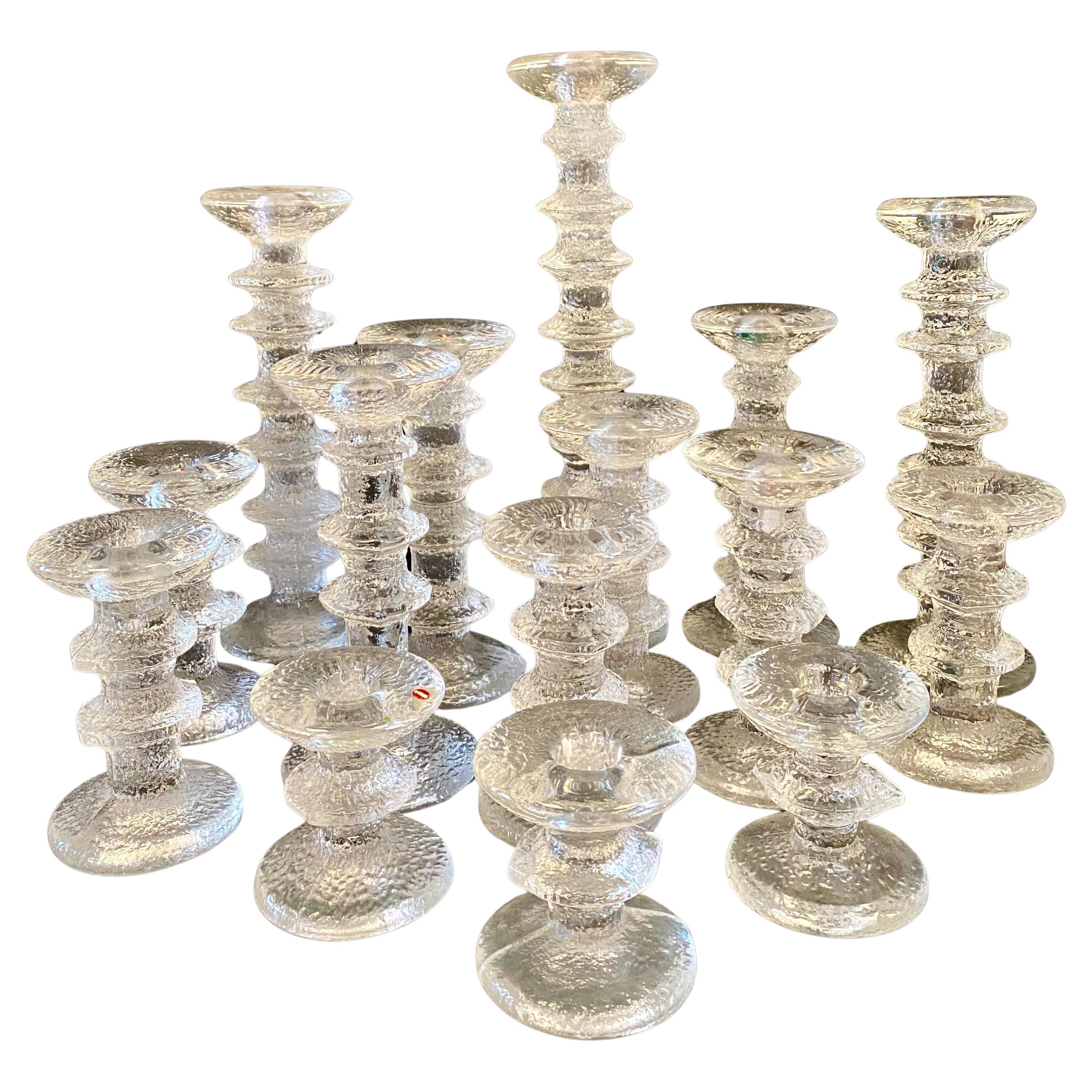 Set of 15 Festivo glass candleholders by Timo Sarpaneva for Iittala