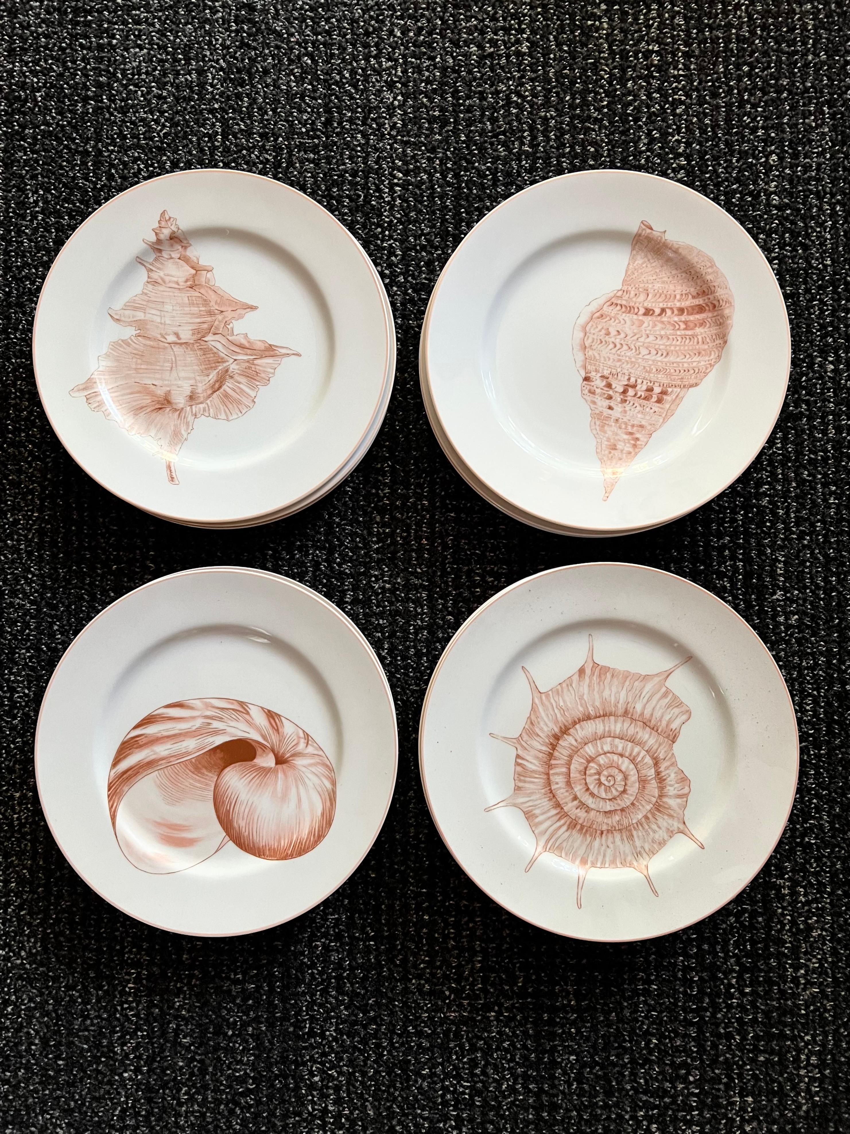 Mid-Century Modern Set of 15 Fitz and Floyd Coquille Grotto Shell Plates