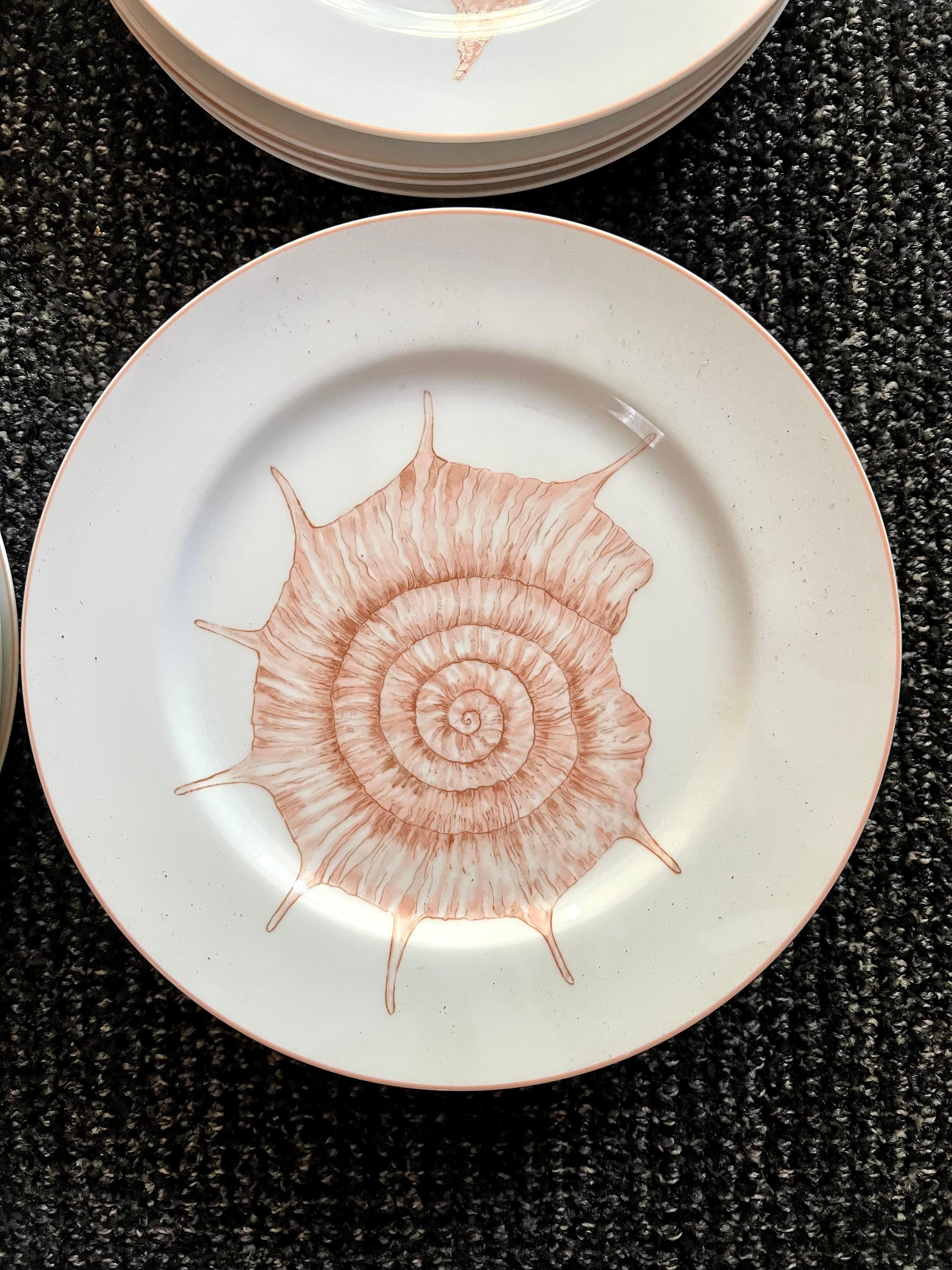 Set of 15 Fitz and Floyd Coquille Grotto Shell Plates In Good Condition In Los Angeles, CA