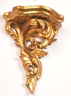 Set of 15 Hand Carved Giltwood Wall Brackets in French Rococo Style