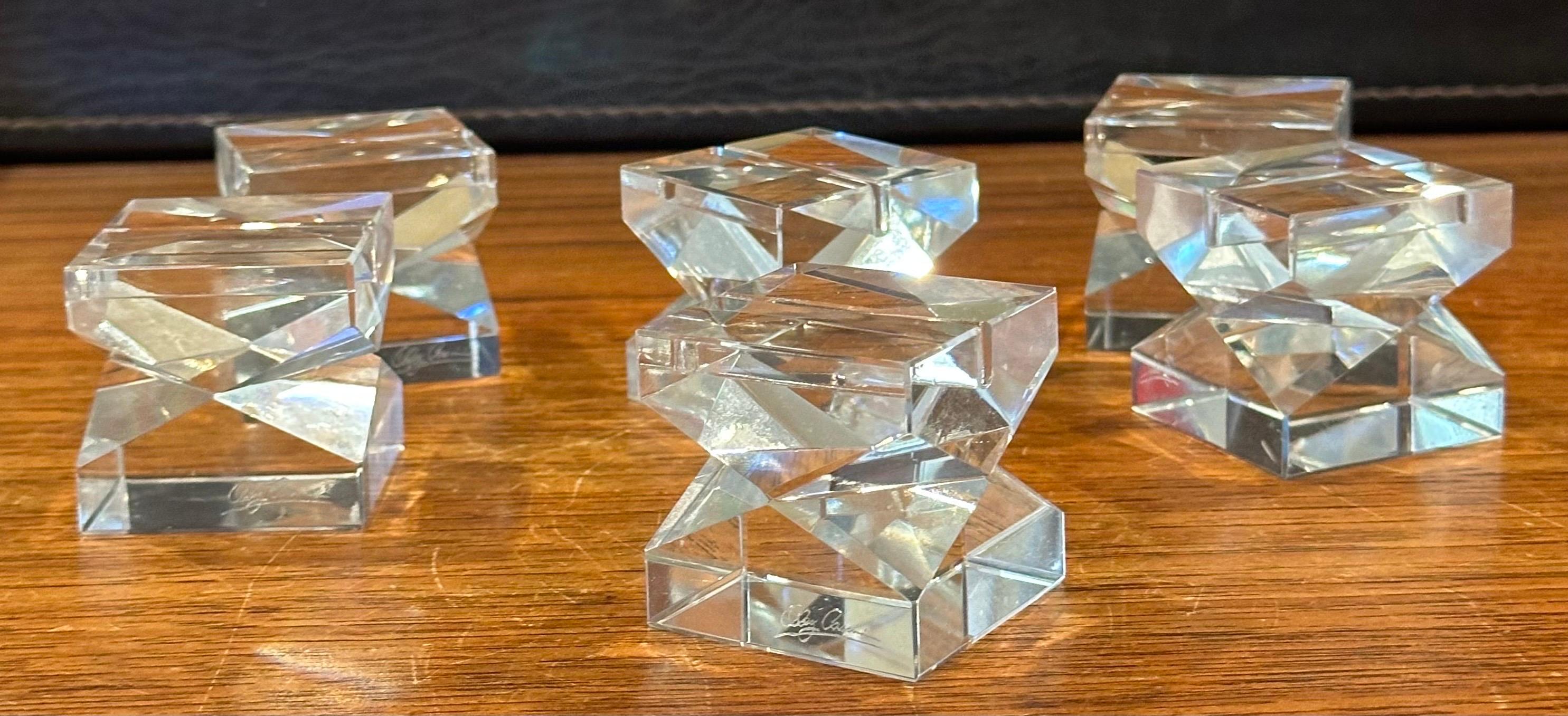 Juego de 15 Mantenedores de mesa de cristal Hollywood Regency de Oleg Cassini en venta 1