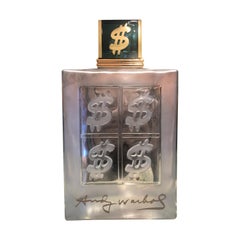 Glaskaraffen/ Präsentationsflaschen im Lalique-Stil, signiert Andy Warhol