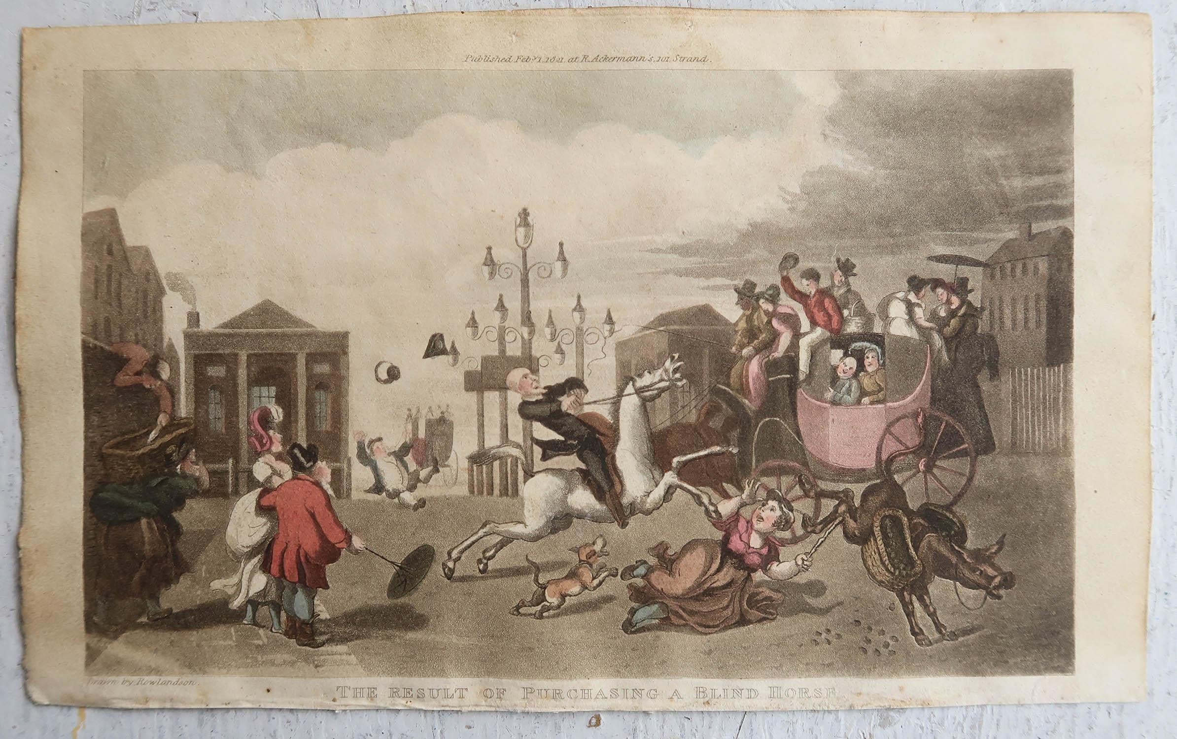 Set of 15 Original Antique Prints After Thomas Rowlandson. Dated 1819 For Sale 4