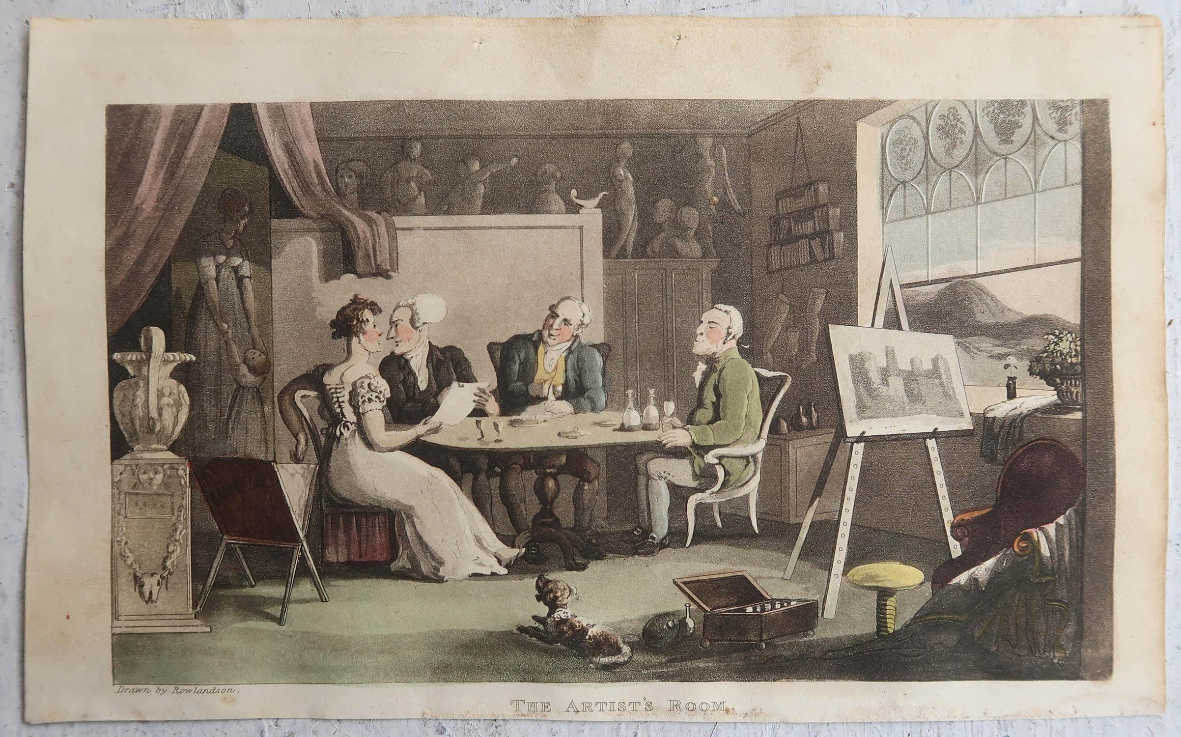 Set of 15 Original Antique Prints After Thomas Rowlandson. Dated 1819 For Sale 5