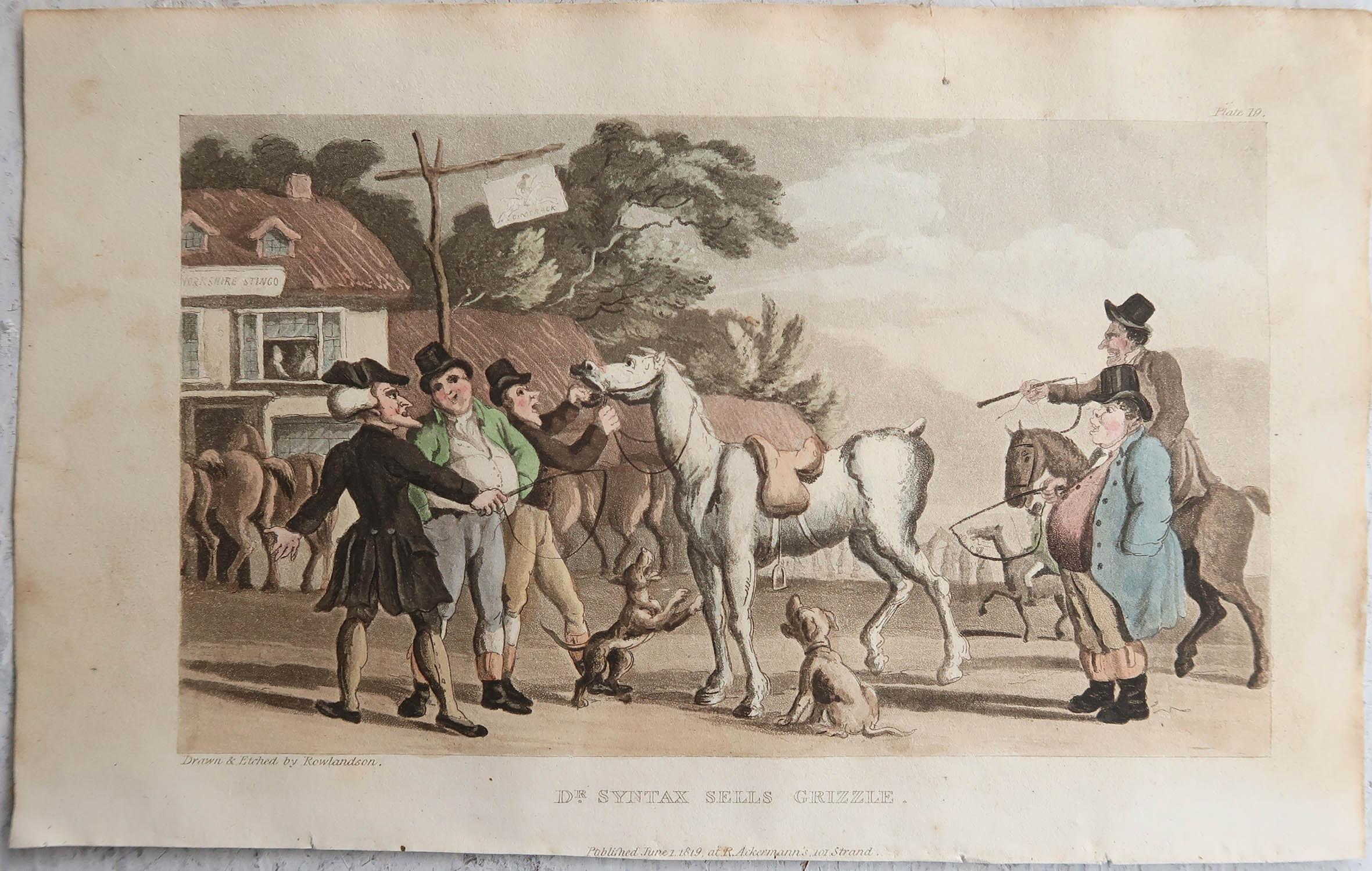 Set of 15 Original Antique Prints After Thomas Rowlandson. Dated 1819 For Sale 7