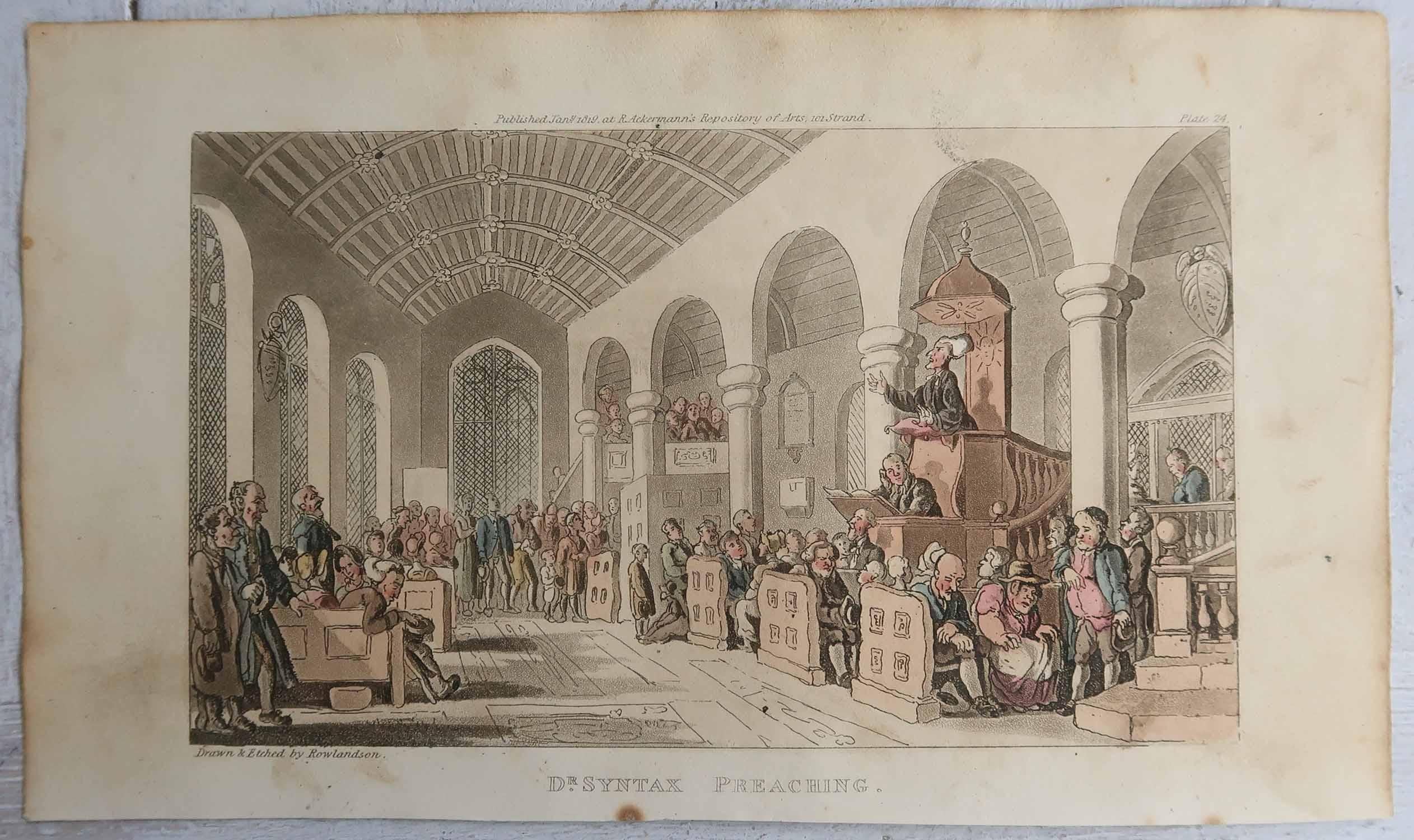 Set of 15 Original Antique Prints After Thomas Rowlandson. Dated 1819 For Sale 7