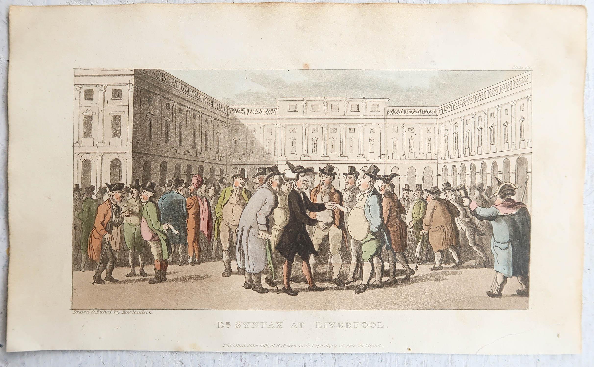 Set of 15 Original Antique Prints After Thomas Rowlandson. Dated 1819 For Sale 8