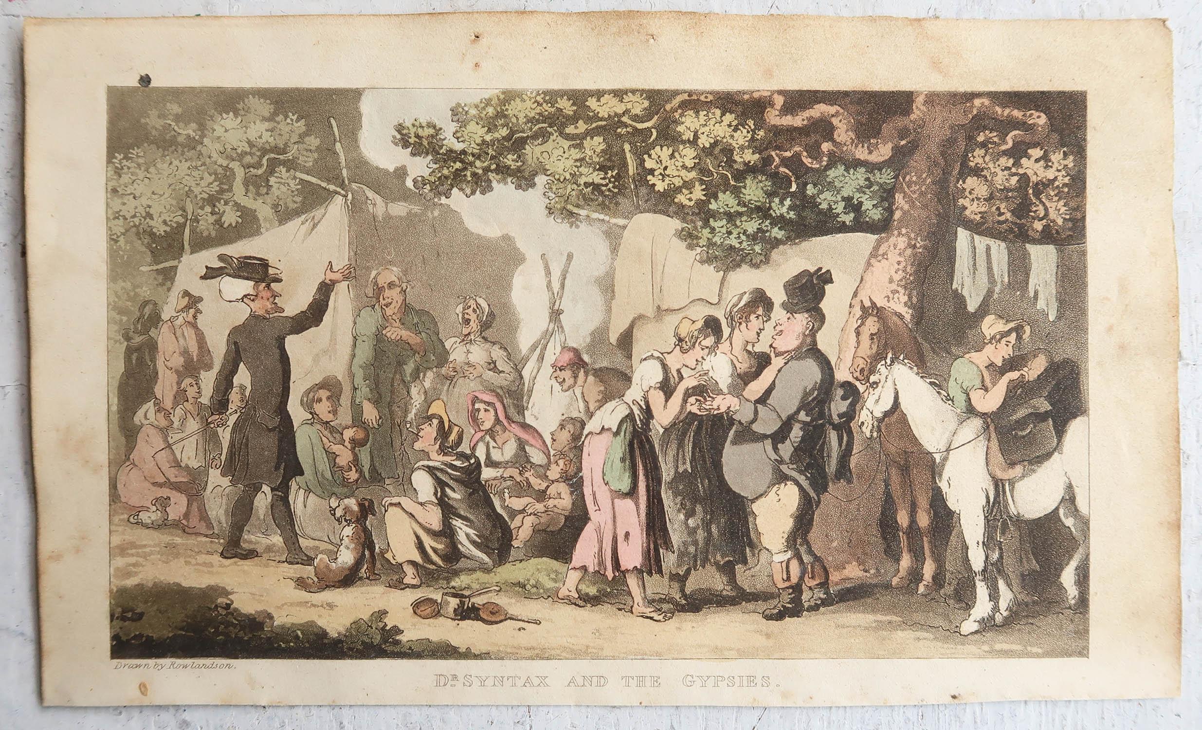 English Set of 15 Original Antique Prints After Thomas Rowlandson. Dated 1819 For Sale