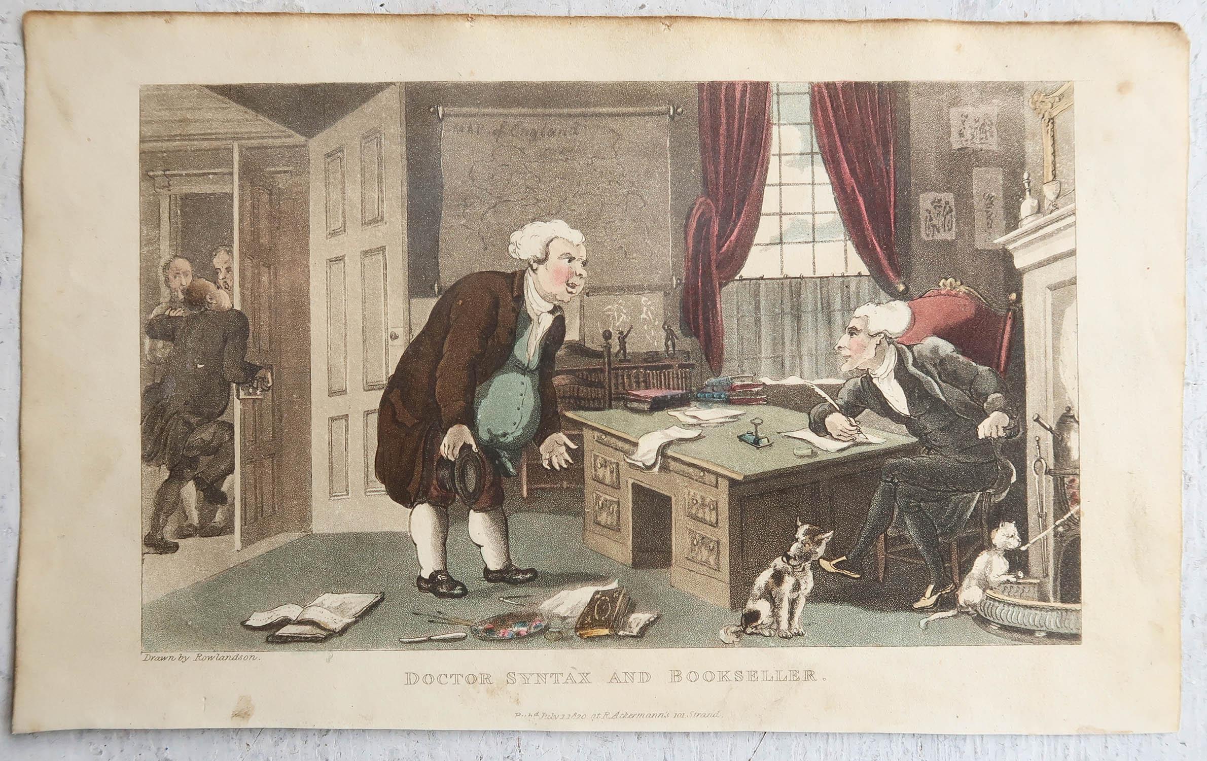 Other Set of 15 Original Antique Prints After Thomas Rowlandson. Dated 1819 For Sale