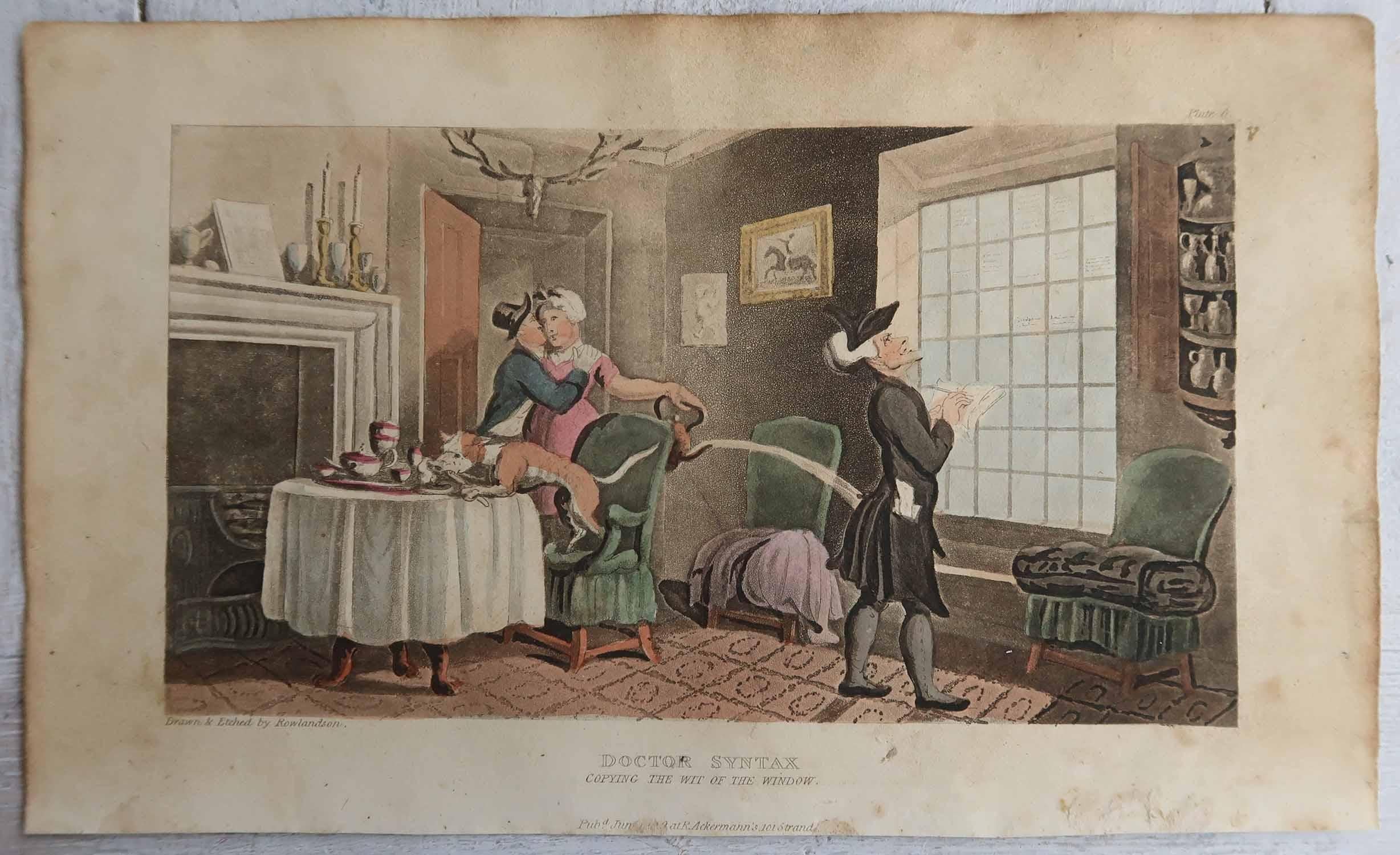 Other Set of 15 Original Antique Prints After Thomas Rowlandson. Dated 1819 For Sale