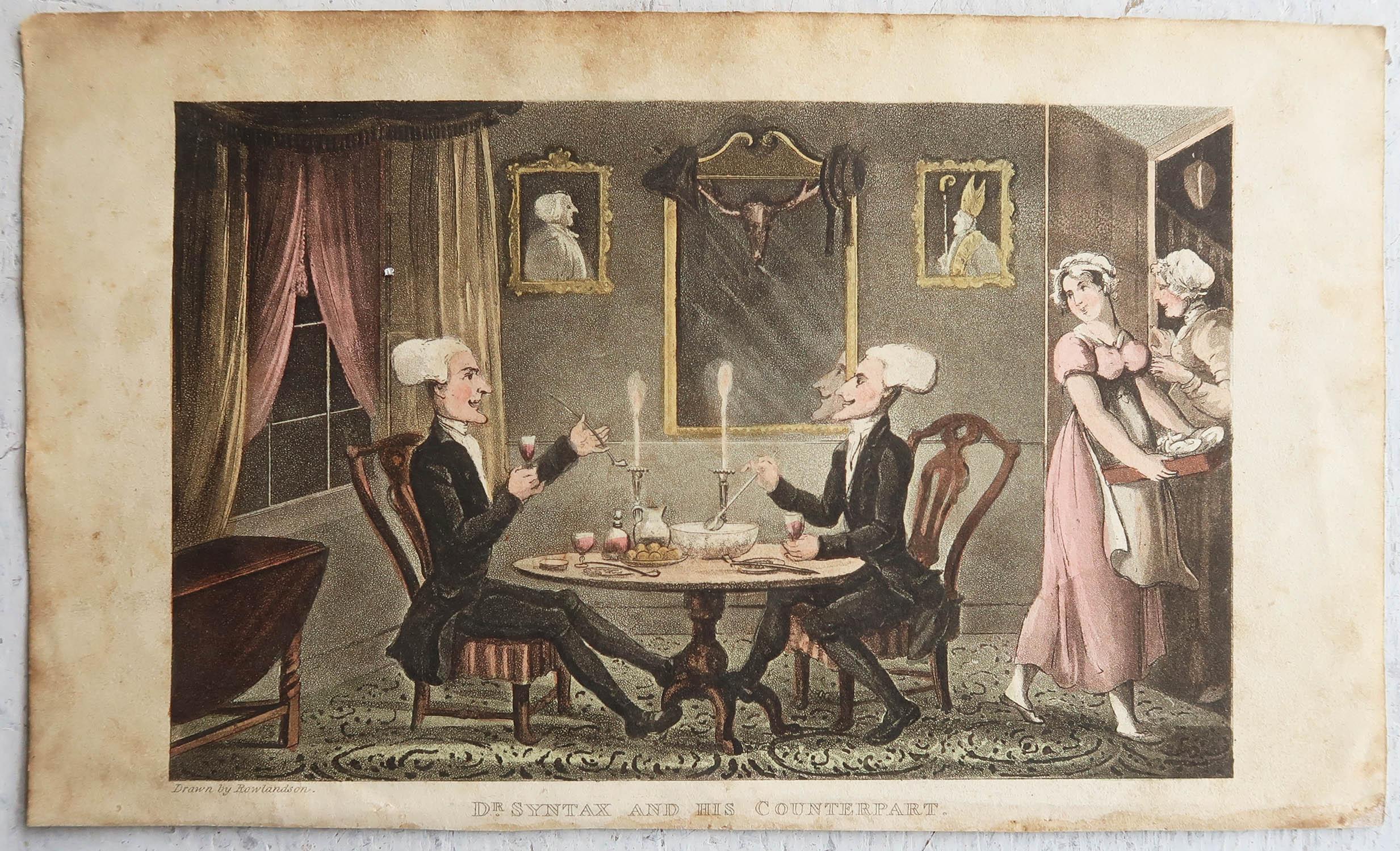 Paper Set of 15 Original Antique Prints After Thomas Rowlandson. Dated 1819 For Sale