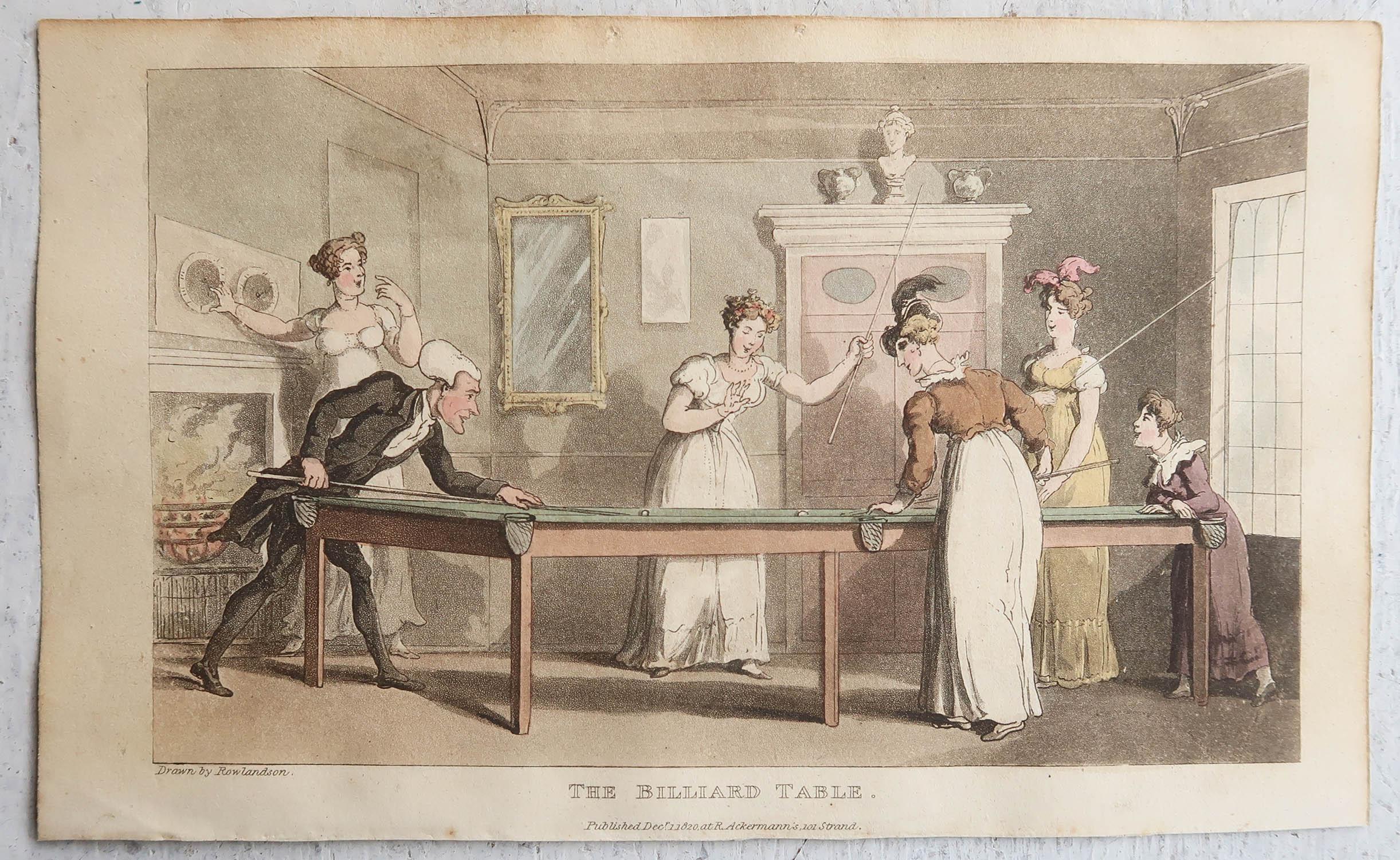 Set of 15 Original Antique Prints After Thomas Rowlandson. Dated 1819 For Sale 1