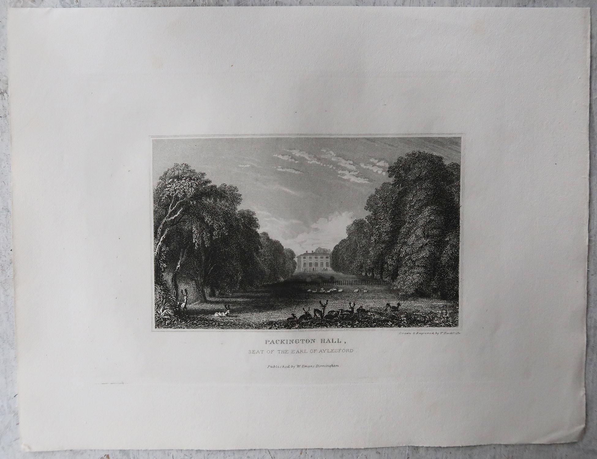 Set of 15 Original Antique Prints of English Country Houses and Gardens, 1829 3