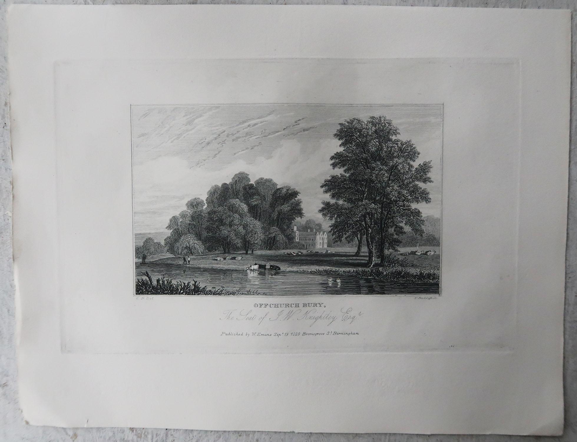 Set of 15 Original Antique Prints of English Country Houses and Gardens, 1829 4