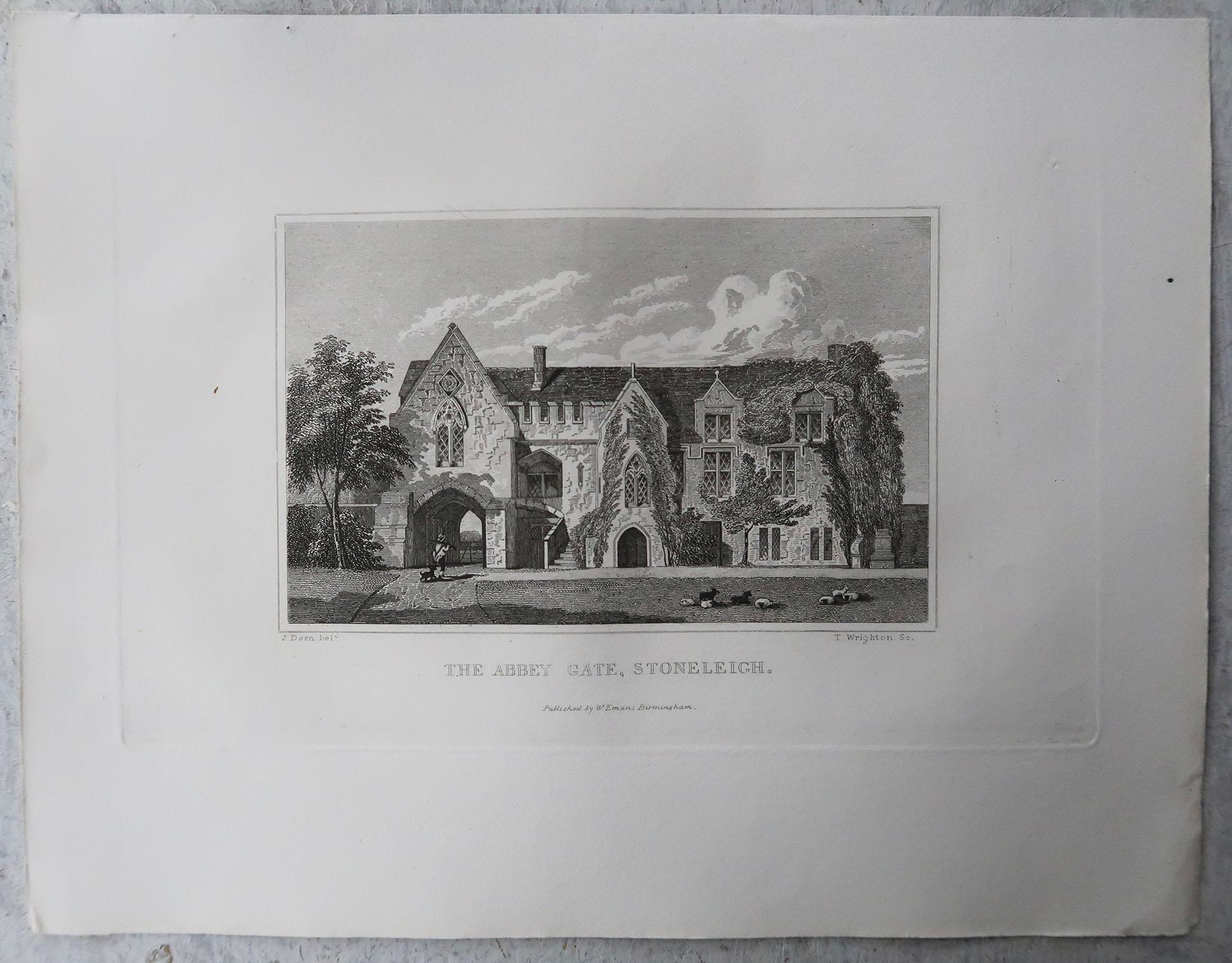 Other Set of 15 Original Antique Prints of English Country Houses and Gardens, 1829