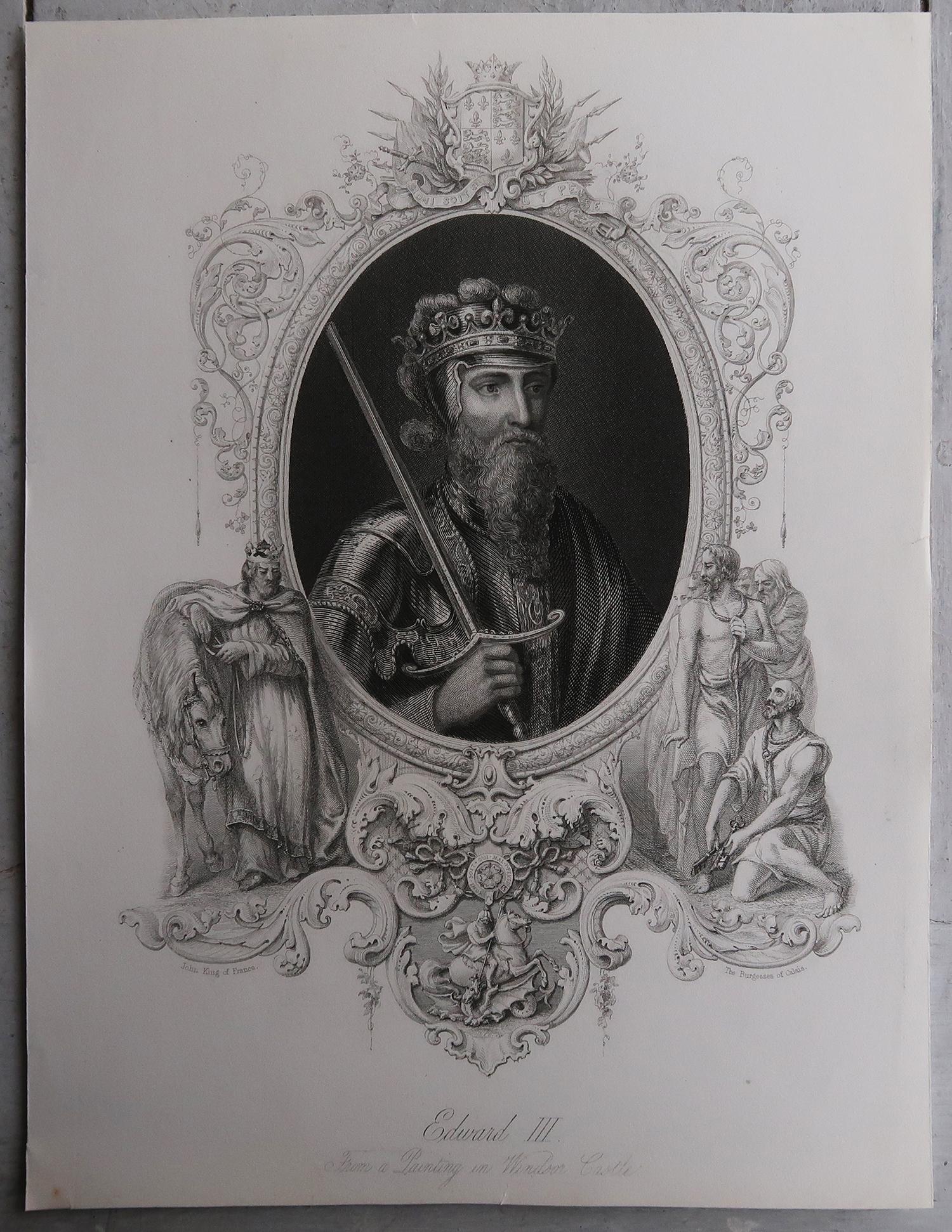 Glorious set of 15 prints of UK monarchs

Steel engravings with amazing decorative vignettes

Published C.1840

Unframed.

The measurement given is the paper size of one print.

Free shipping.





