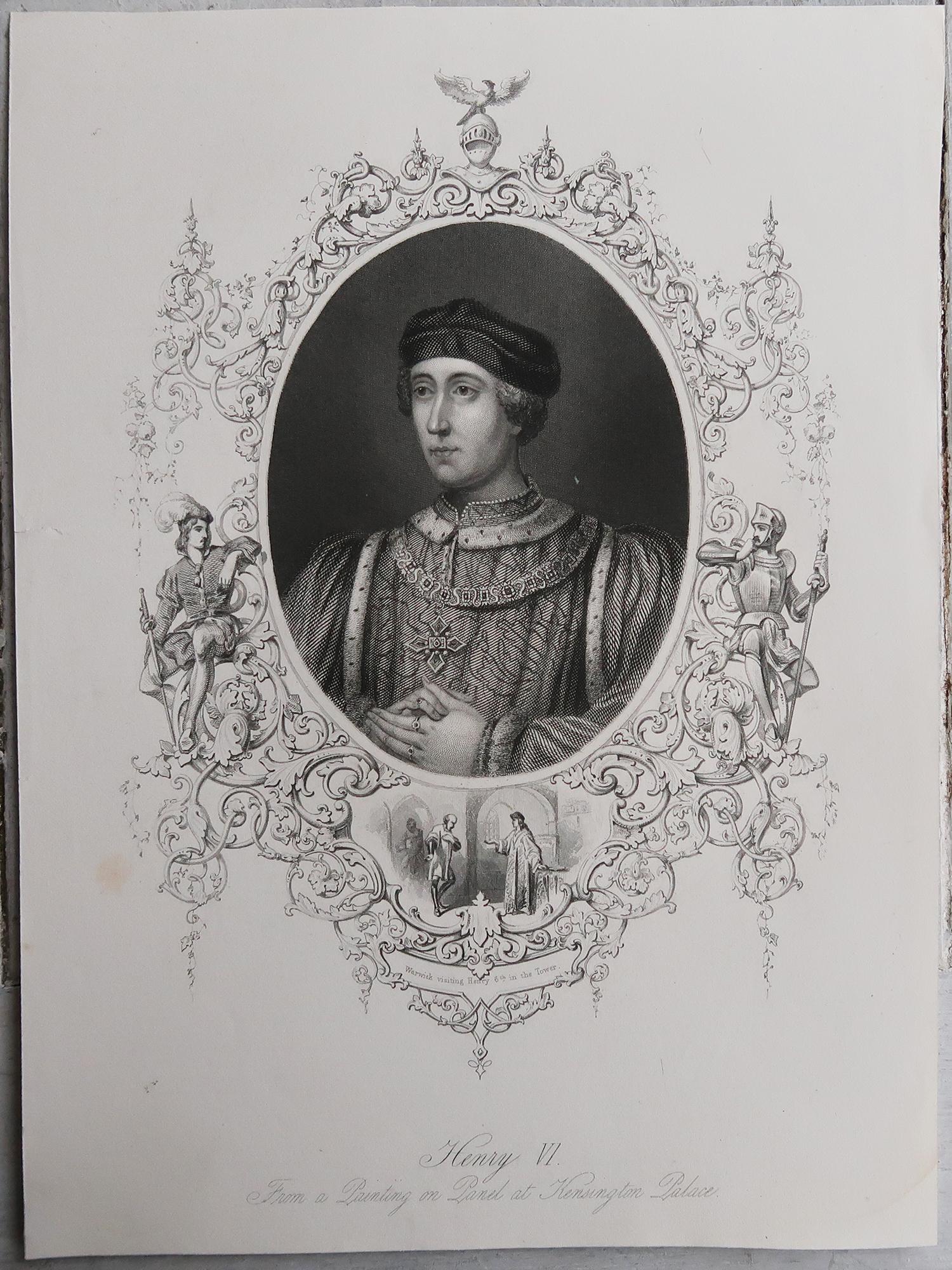 Set of 15 Original Antique Prints of Monarchs of The United Kingdom, C.1840 For Sale 1