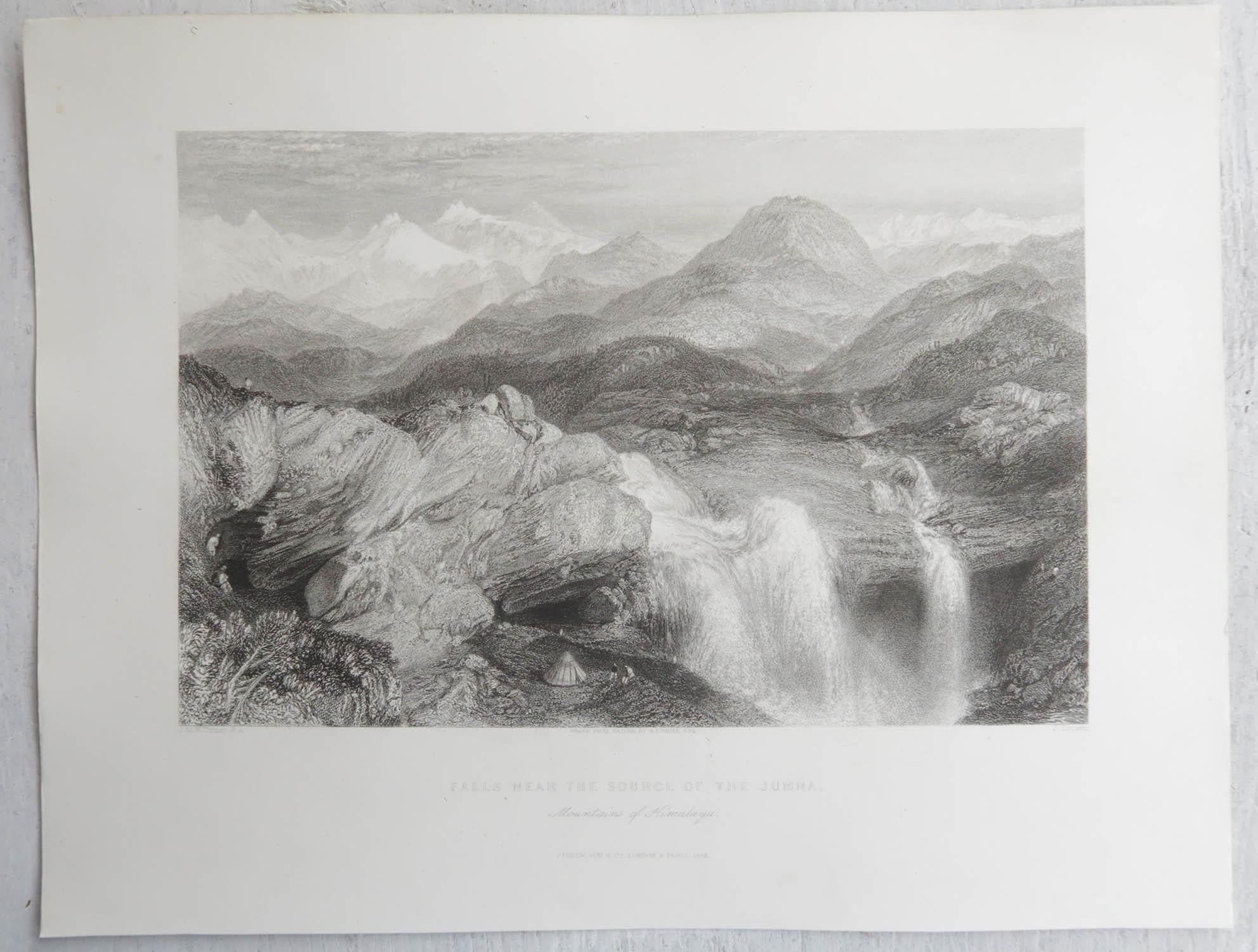 Conjunto de 15 Grabados Antiguos Originales del Himalaya, India, hacia 1830 en venta 5