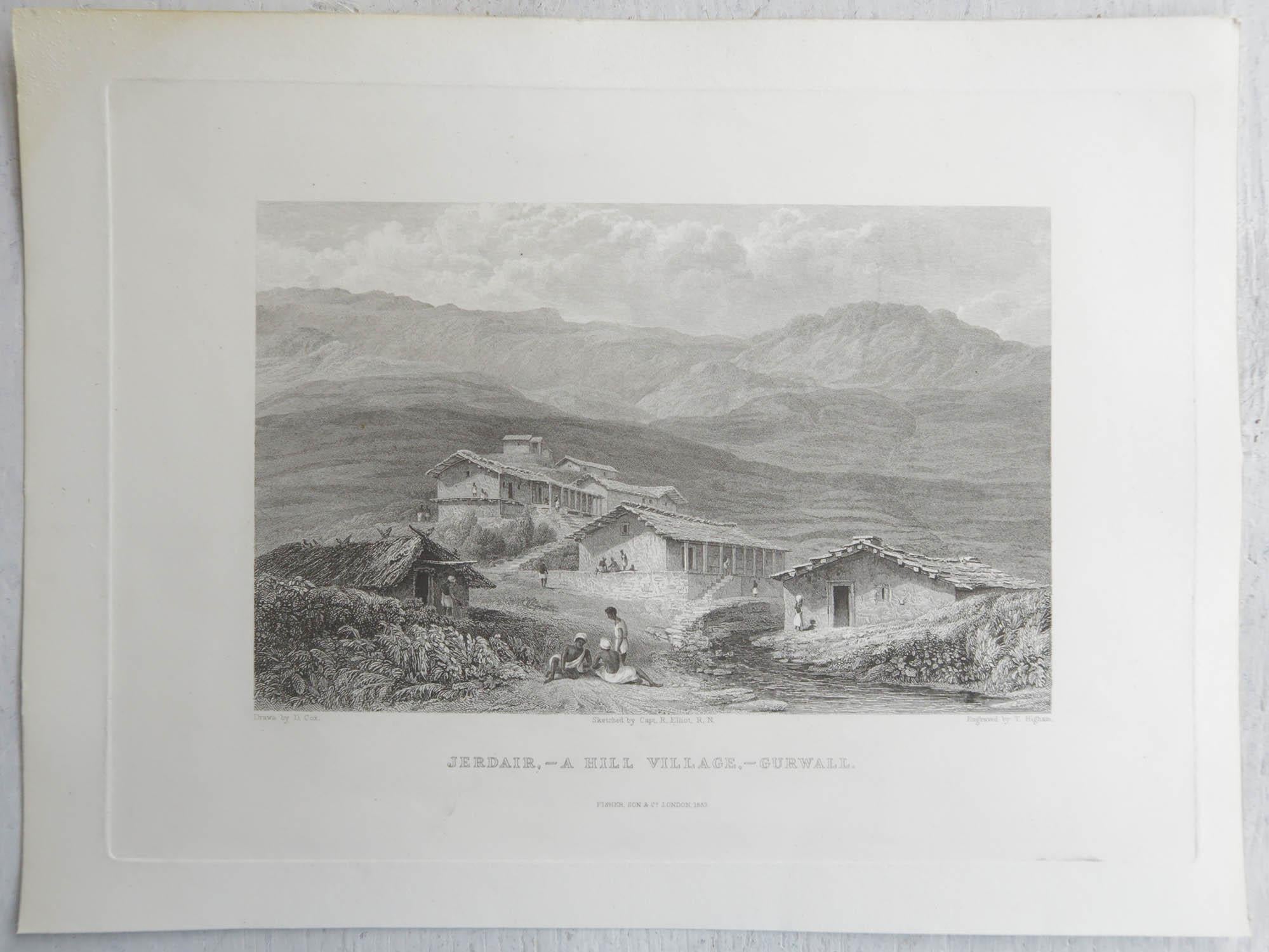 Conjunto de 15 Grabados Antiguos Originales del Himalaya, India, hacia 1830 en venta 6