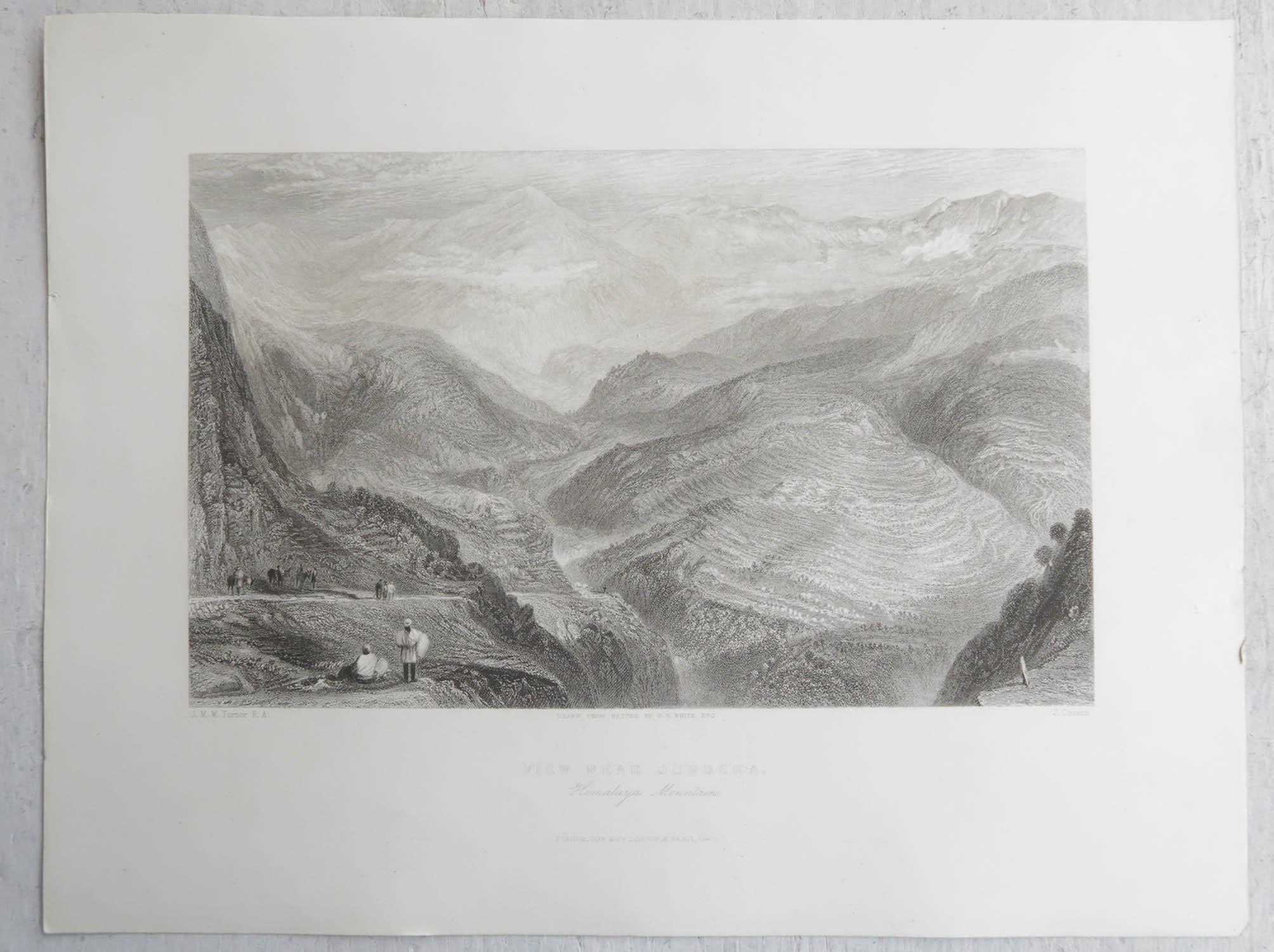 Conjunto de 15 Grabados Antiguos Originales del Himalaya, India, hacia 1830 Angloindio en venta