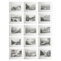 Set of 15 Original Antique Prints of The Himalayas, India, circa 1830