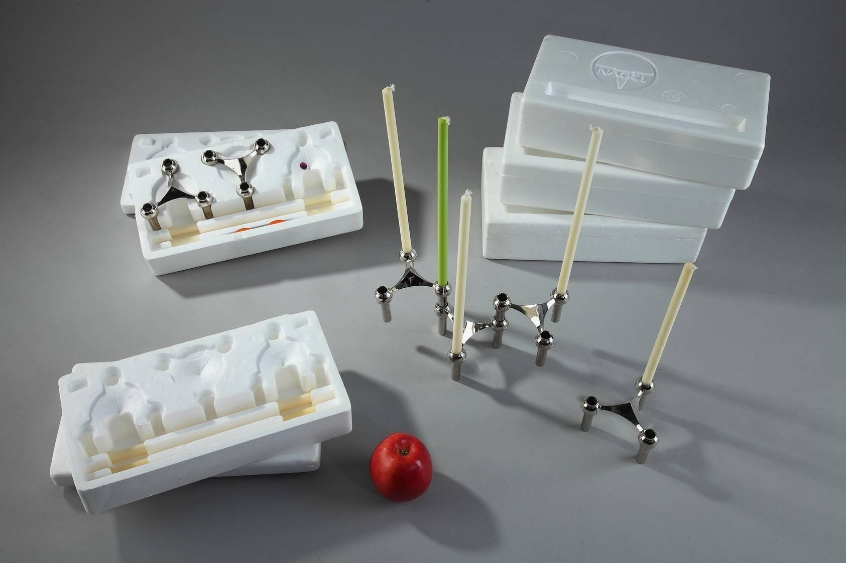 Set of 15 Piece Modular Candlestick and Jardinière by Nagel In Good Condition In Paris, FR